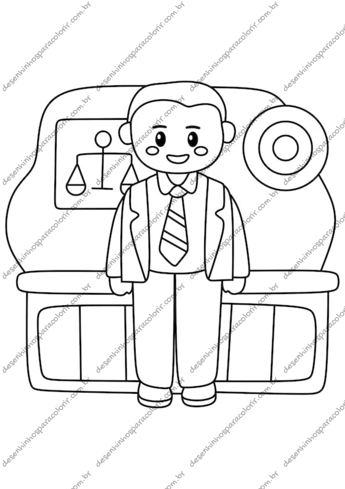 Desenho para Colorir Advogado Desenho para Colorir Advogado
