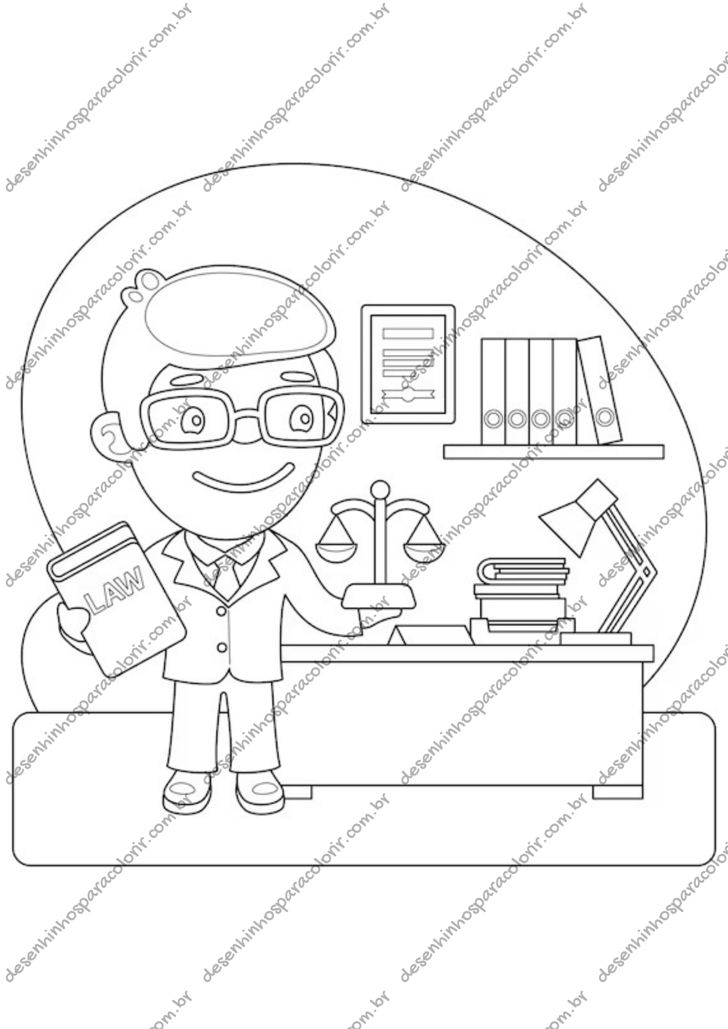 Desenho para Colorir Advogado Desenho para Colorir Advogado