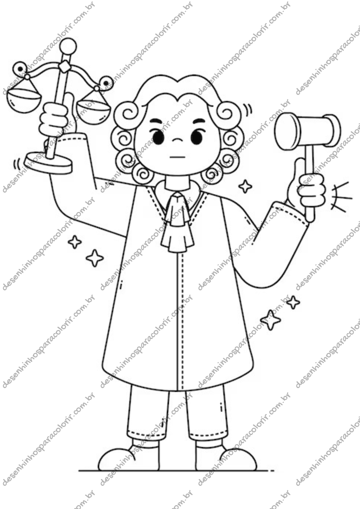 Desenho para Colorir Advogado Desenho para Colorir Advogado