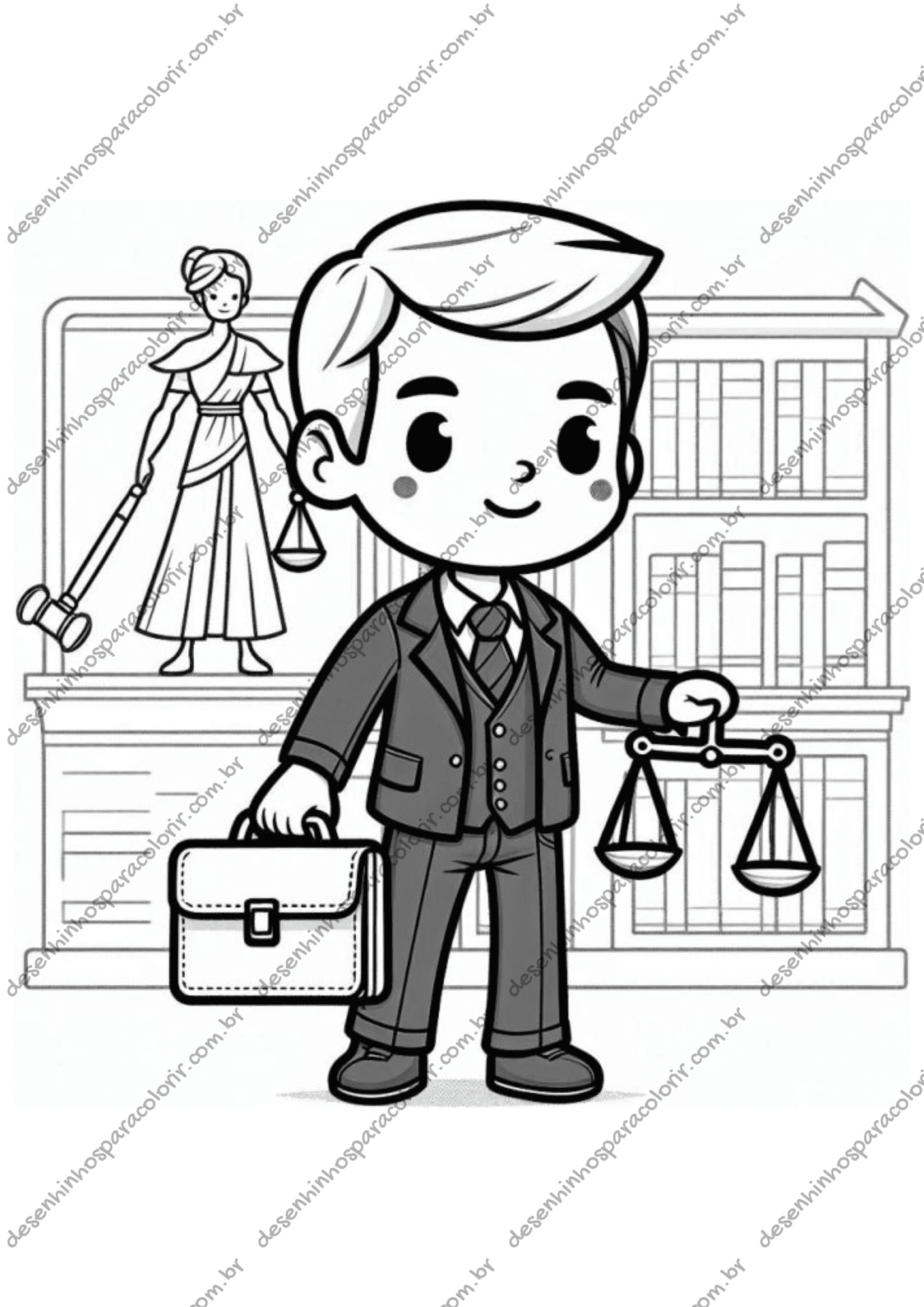 Desenho para Colorir Advogado Desenho para Colorir Advogado