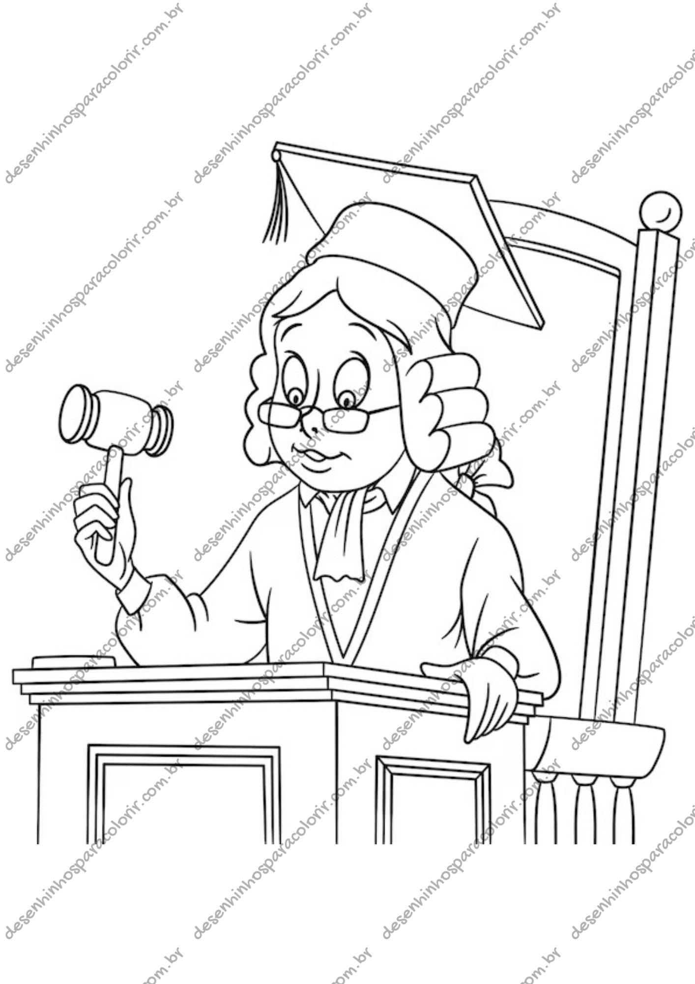 Desenho para Colorir Advogado Desenho para Colorir Advogado