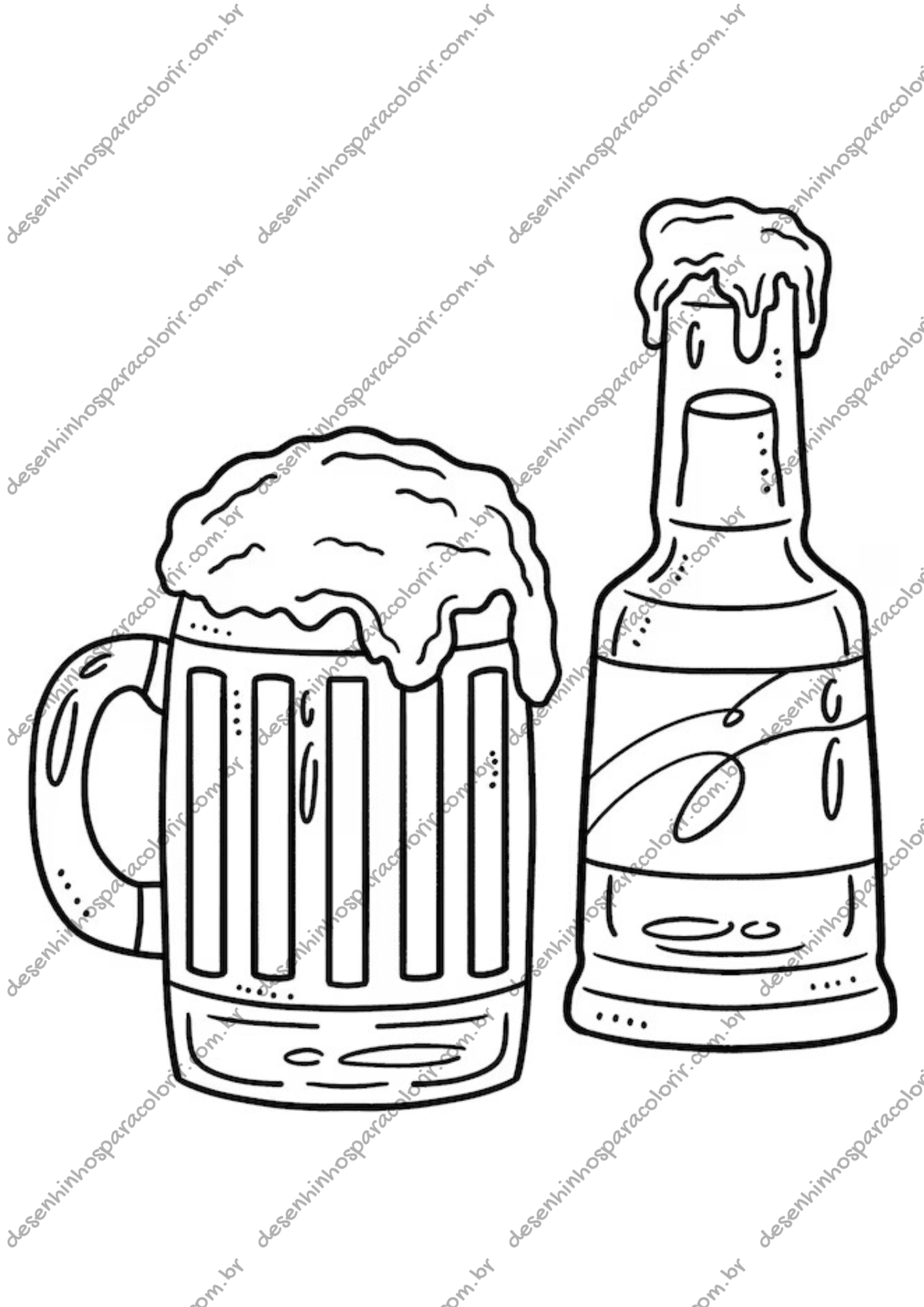 Desenho para Colorir Cerveja Desenho para Colorir Cerveja