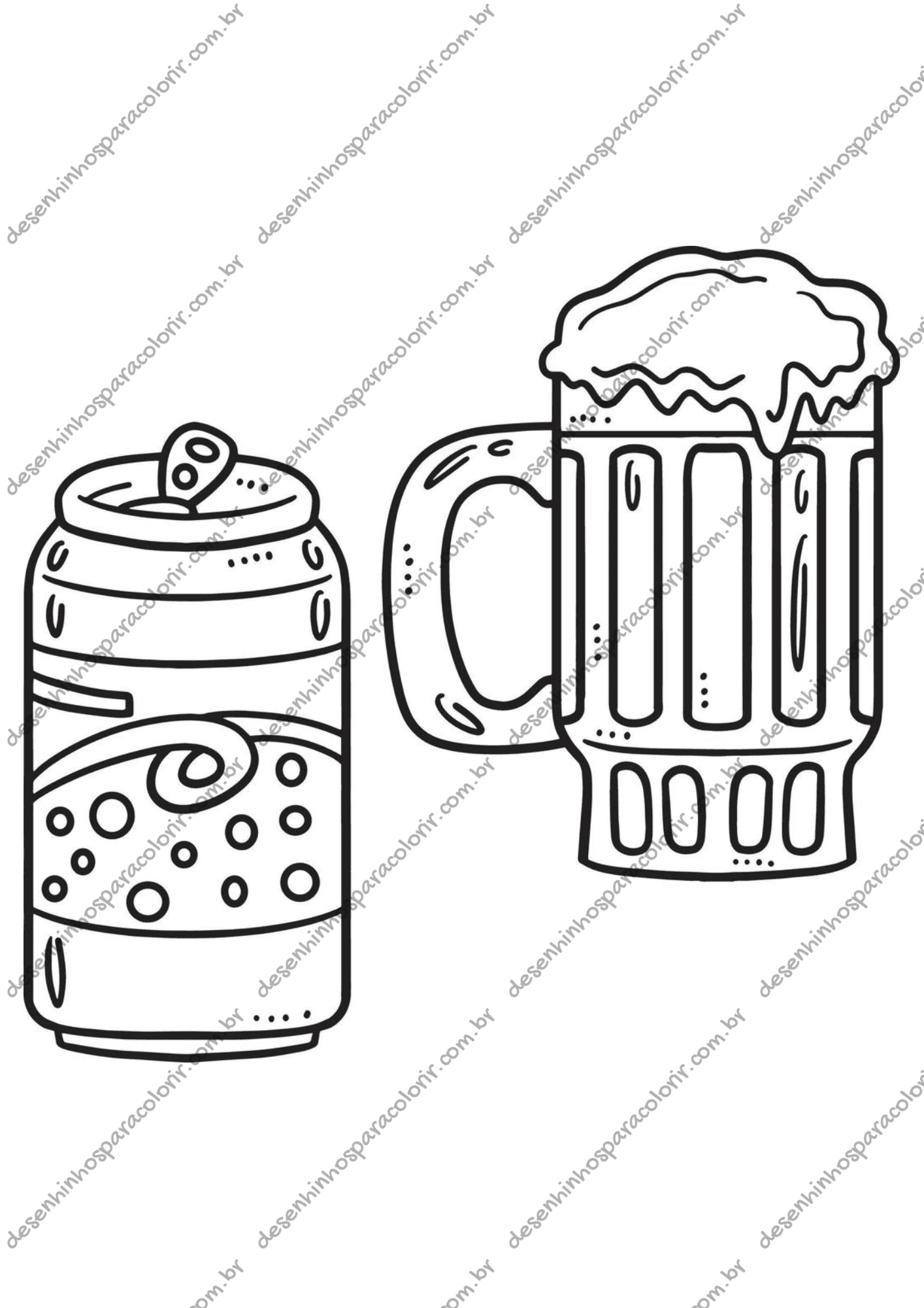 Desenho para Colorir Cerveja Desenho para Colorir Cerveja