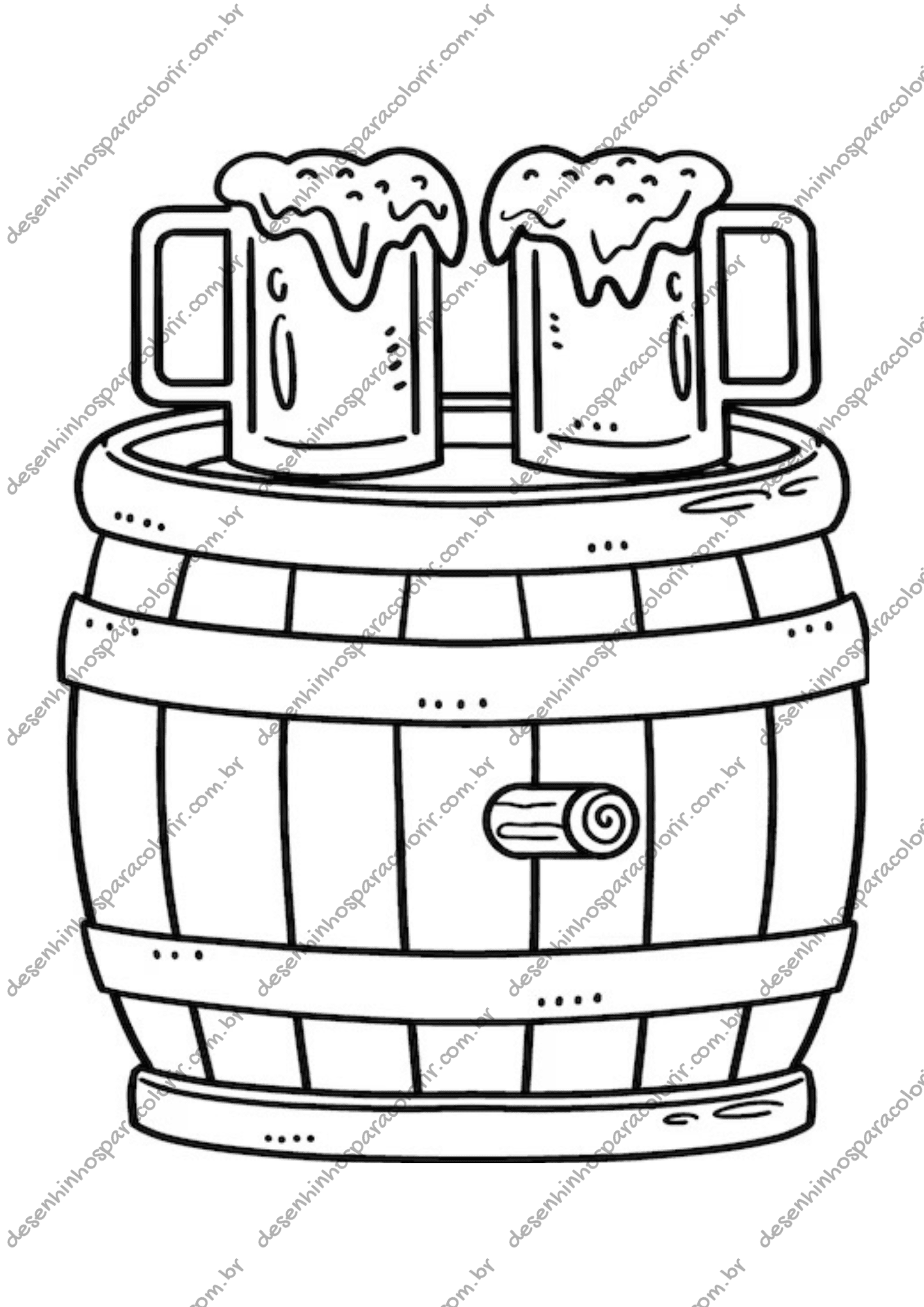 Desenho para Colorir Cerveja Desenho para Colorir Cerveja