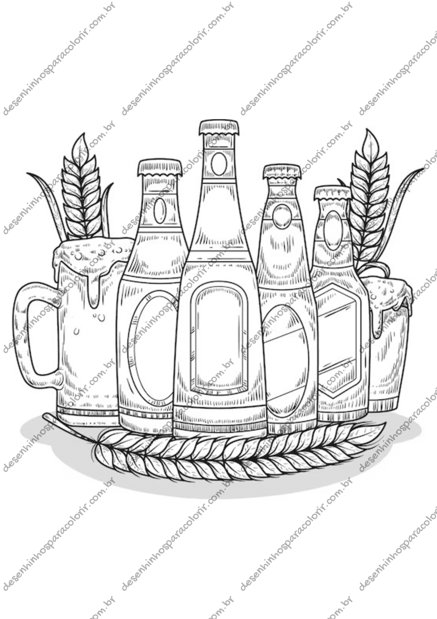 Desenho para Colorir Cerveja Desenho para Colorir Cerveja