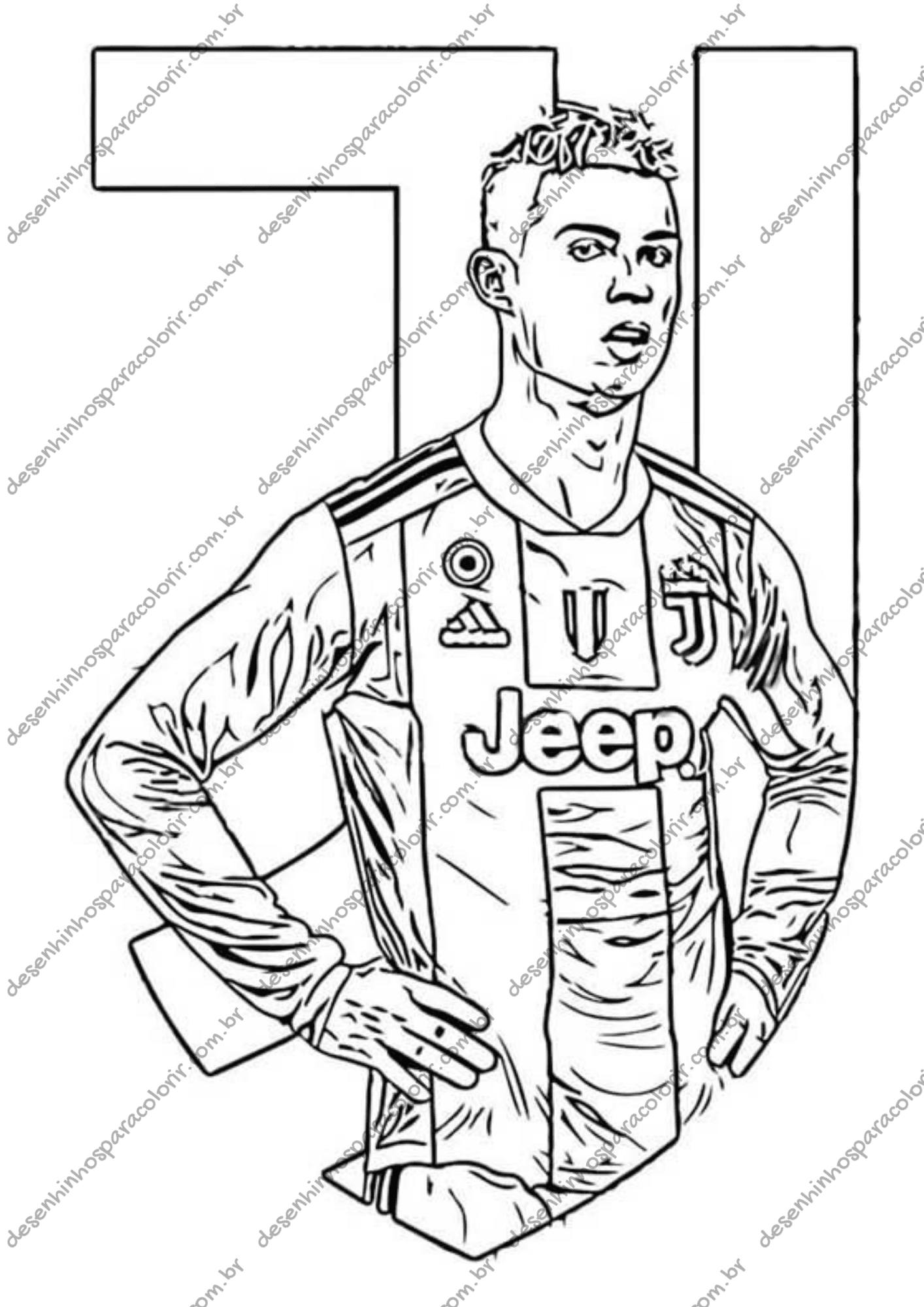 Desenho para Colorir Cristiano Ronaldo Desenho para Colorir Cristiano Ronaldo