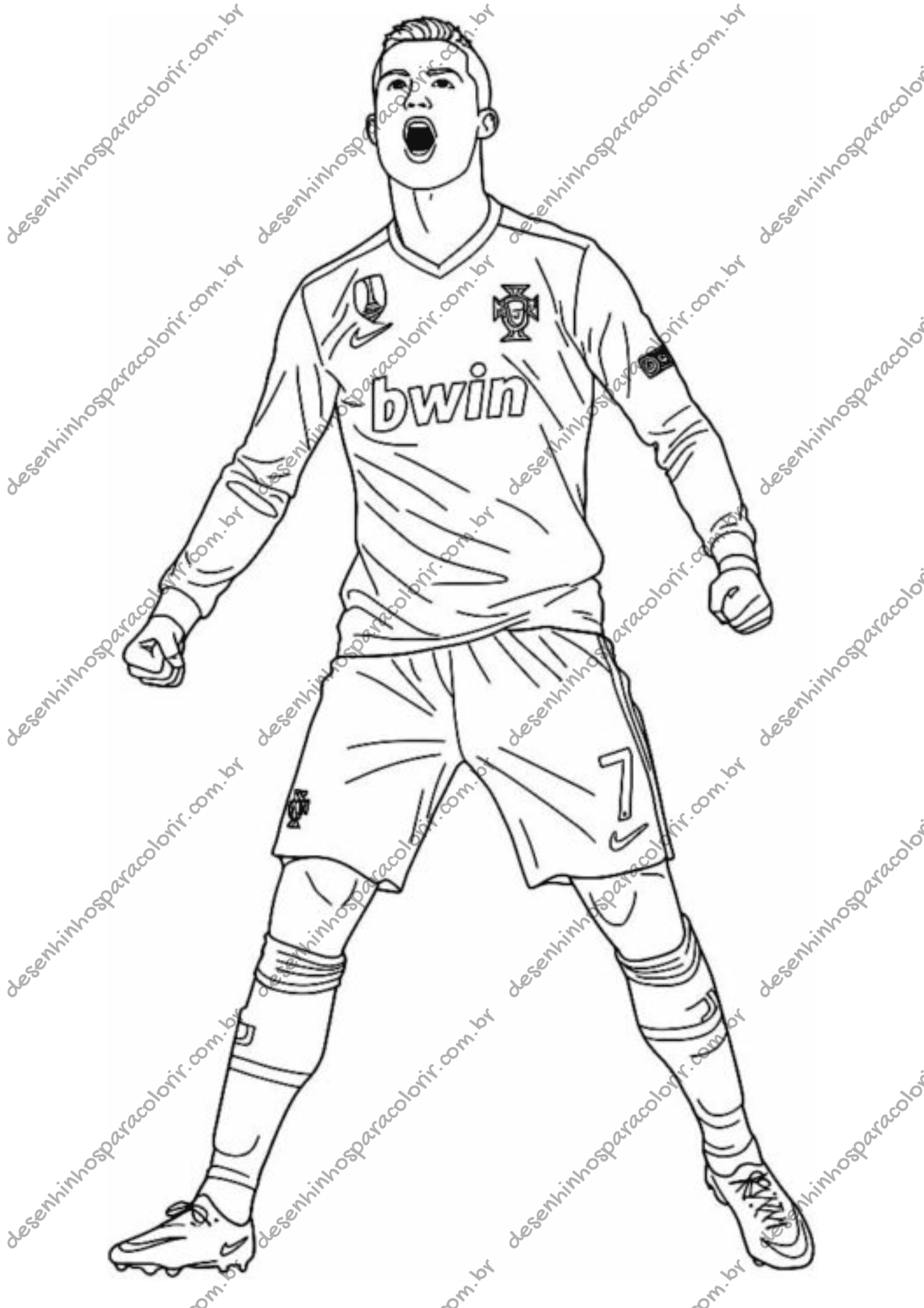 Desenho para Colorir Cristiano Ronaldo Desenho para Colorir Cristiano Ronaldo
