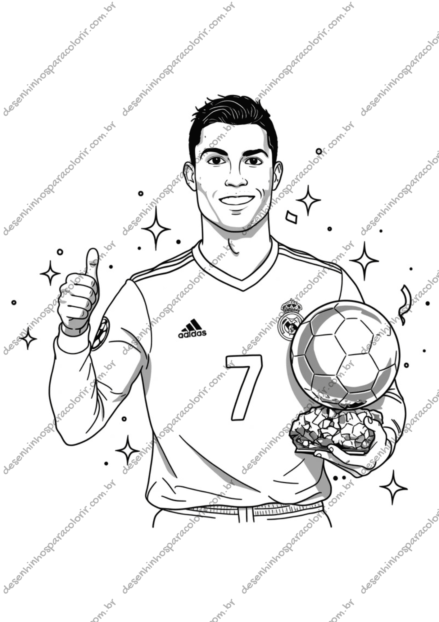 Desenho para Colorir Cristiano Ronaldo Desenho para Colorir Cristiano Ronaldo