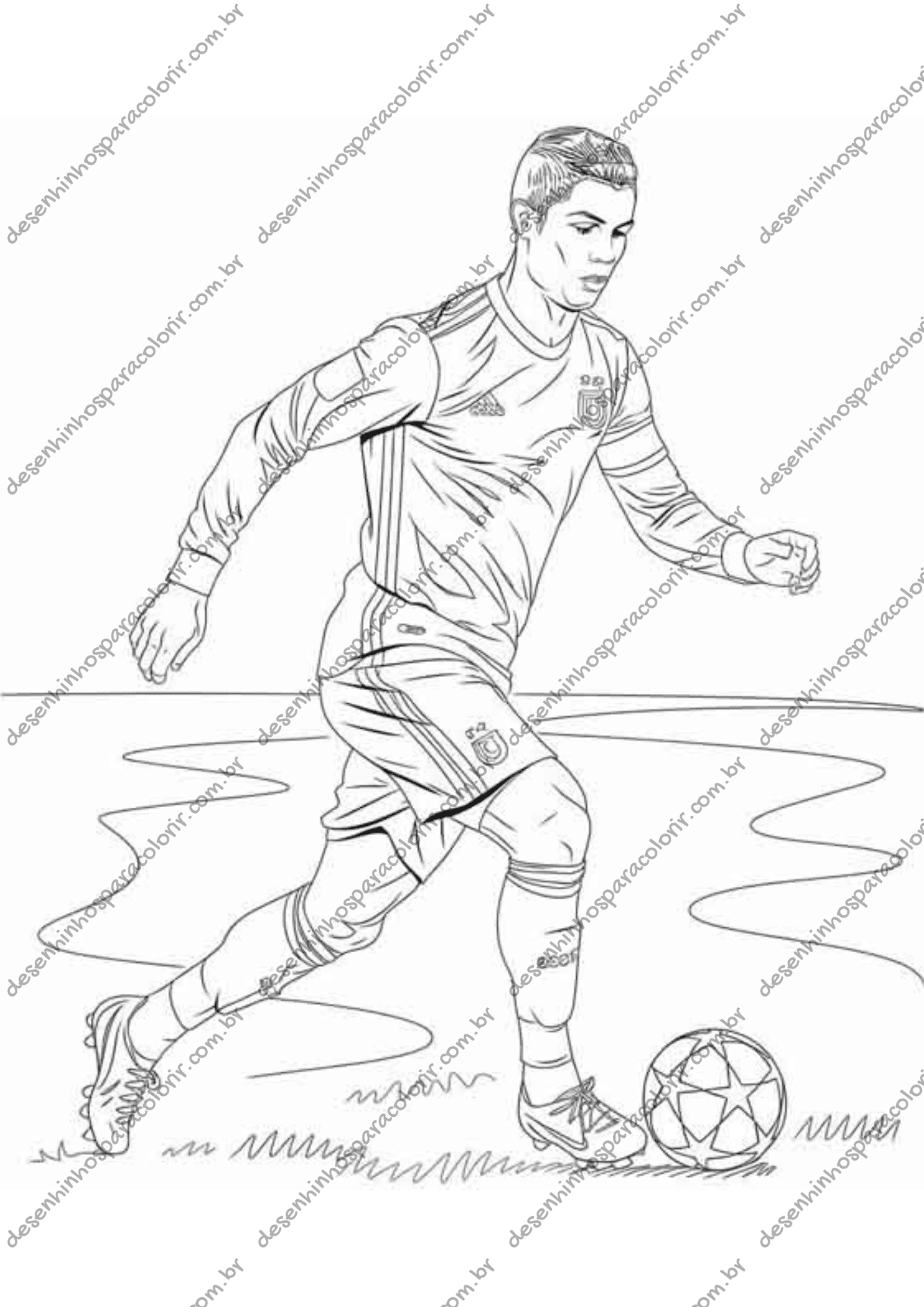 Desenho para Colorir Cristiano Ronaldo Desenho para Colorir Cristiano Ronaldo