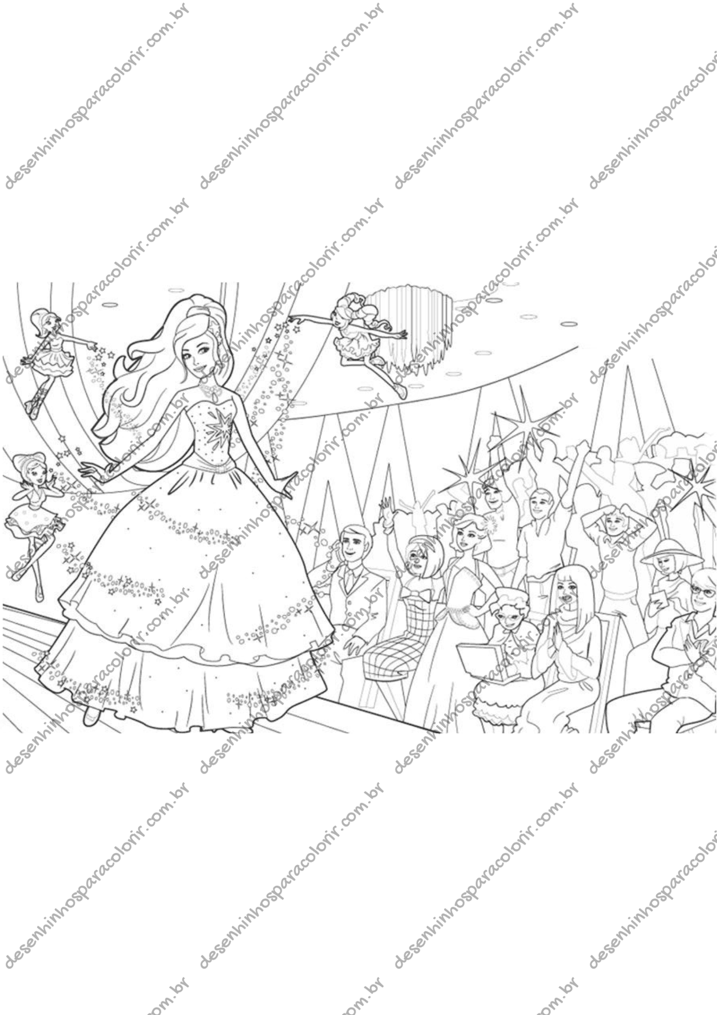 Desenho para Colorir Desfile de Moda Desenho para Colorir Desfile de Moda