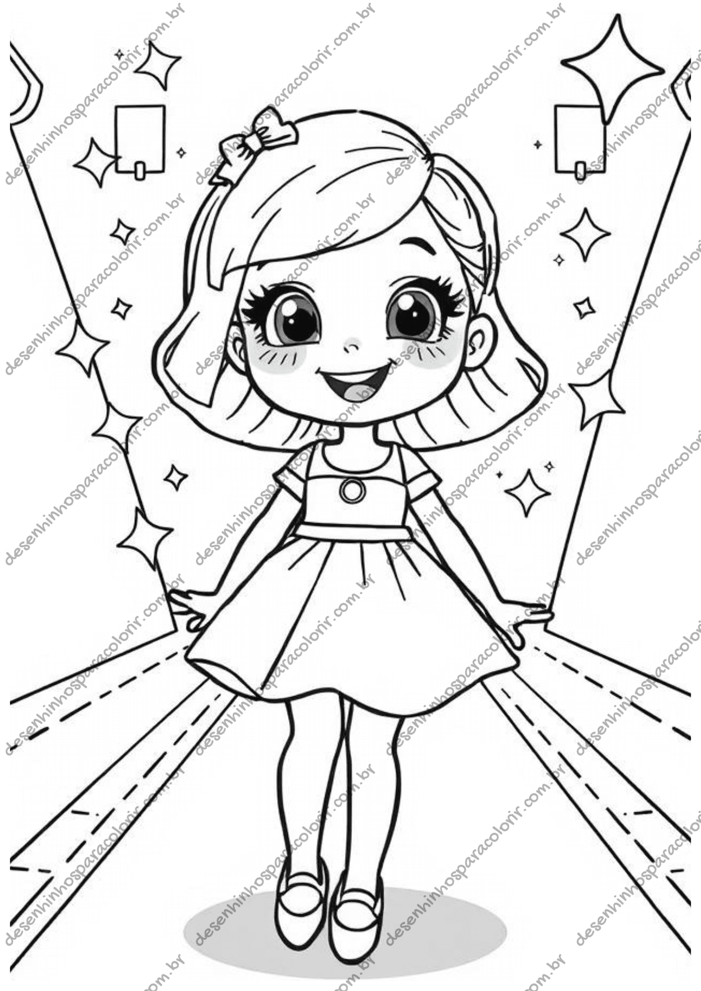 Desenho para Colorir Desfile de Moda Desenho para Colorir Desfile de Moda