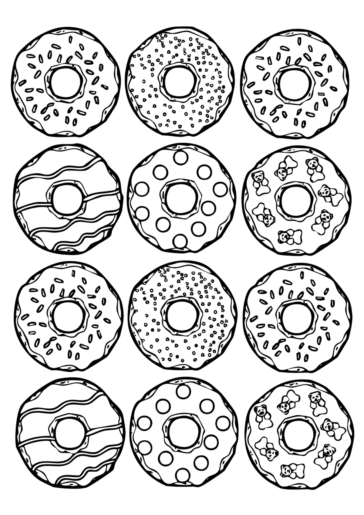 Desenho para Colorir Donuts