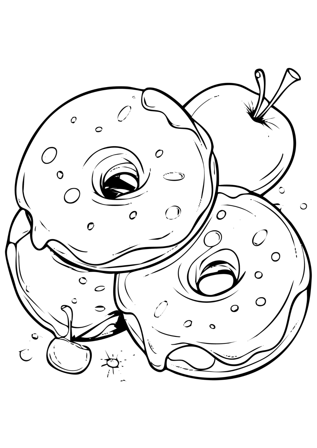 Desenho para Colorir Donuts