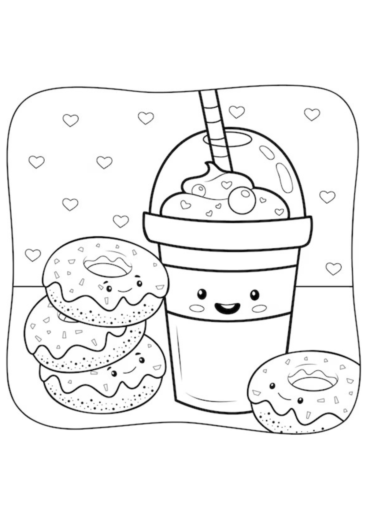 Desenho para Colorir Donuts