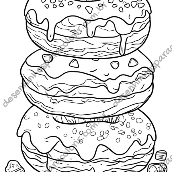 Desenho para Colorir Donuts