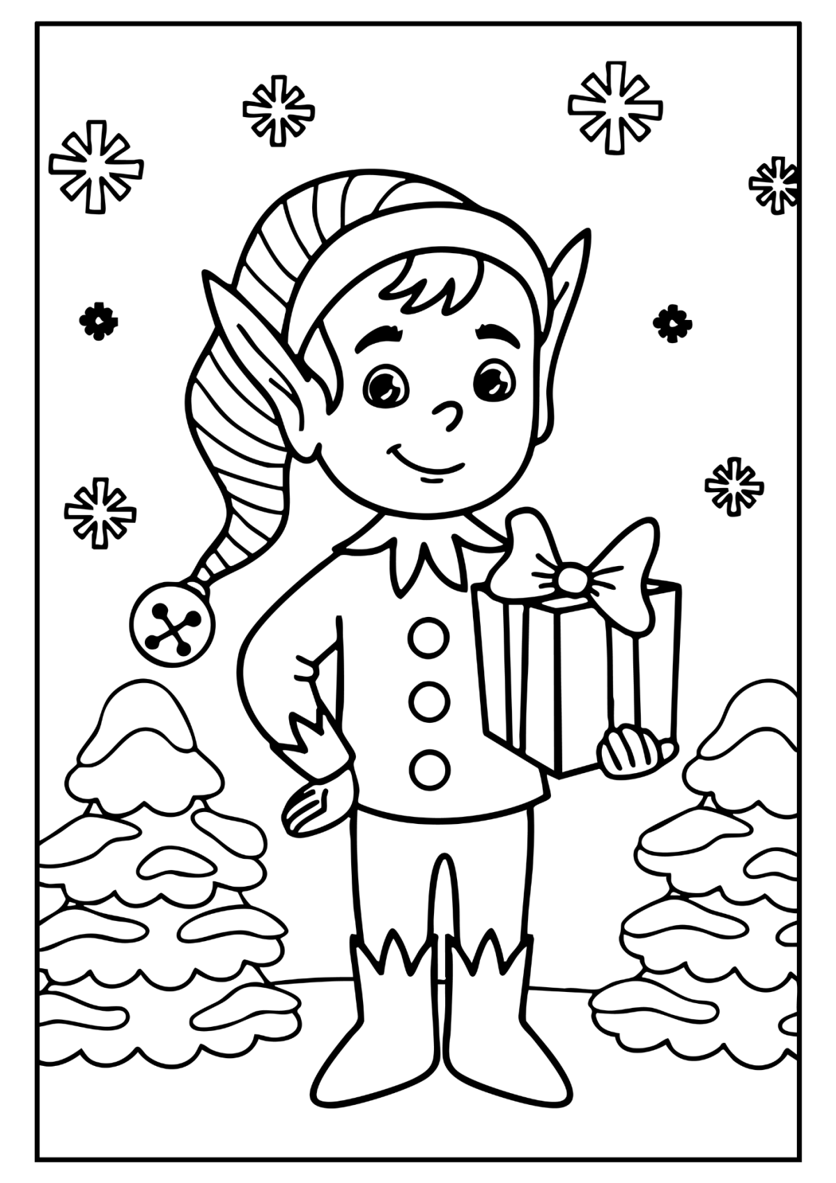 Desenho para Colorir Duende