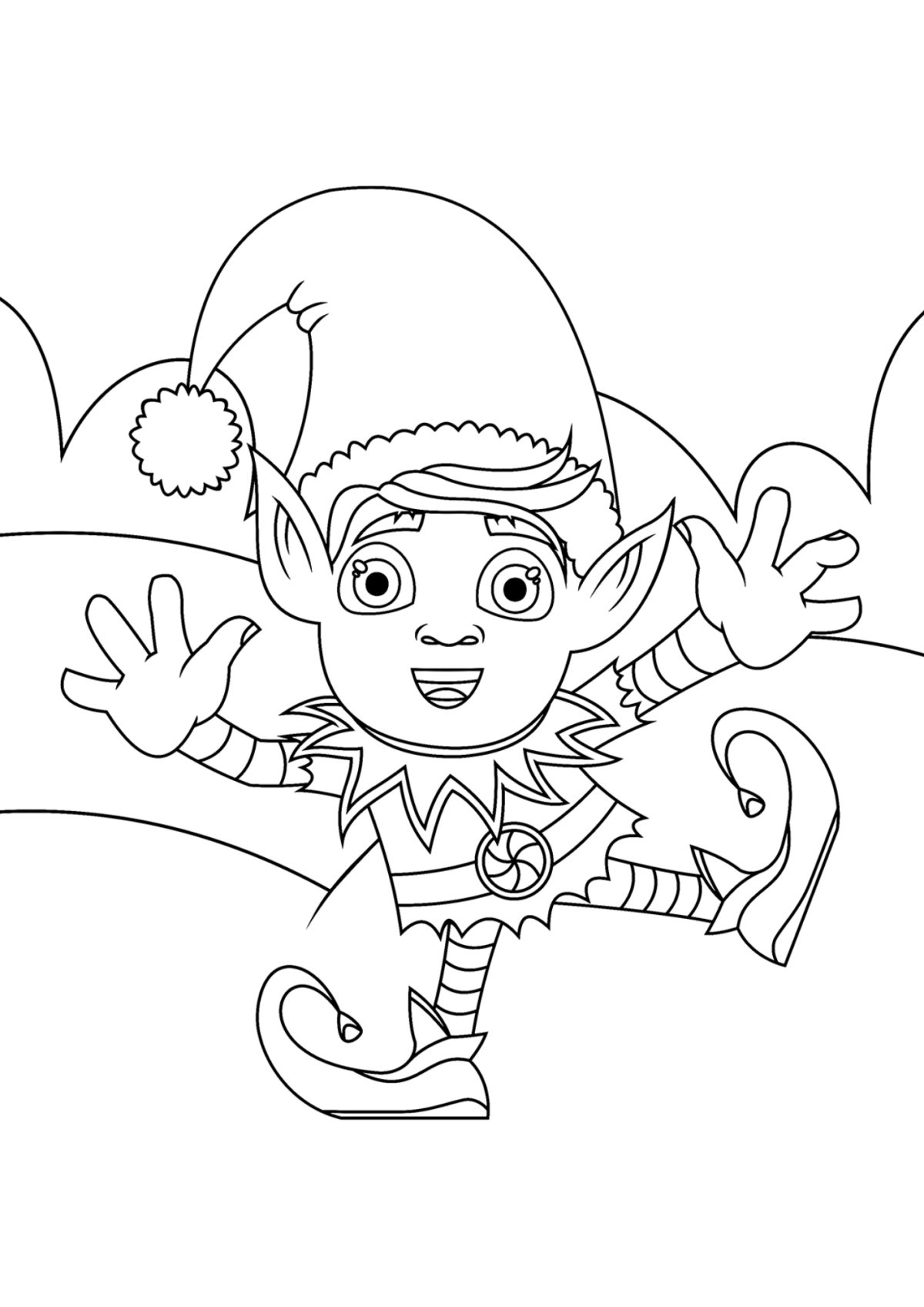 Desenho para Colorir Duende