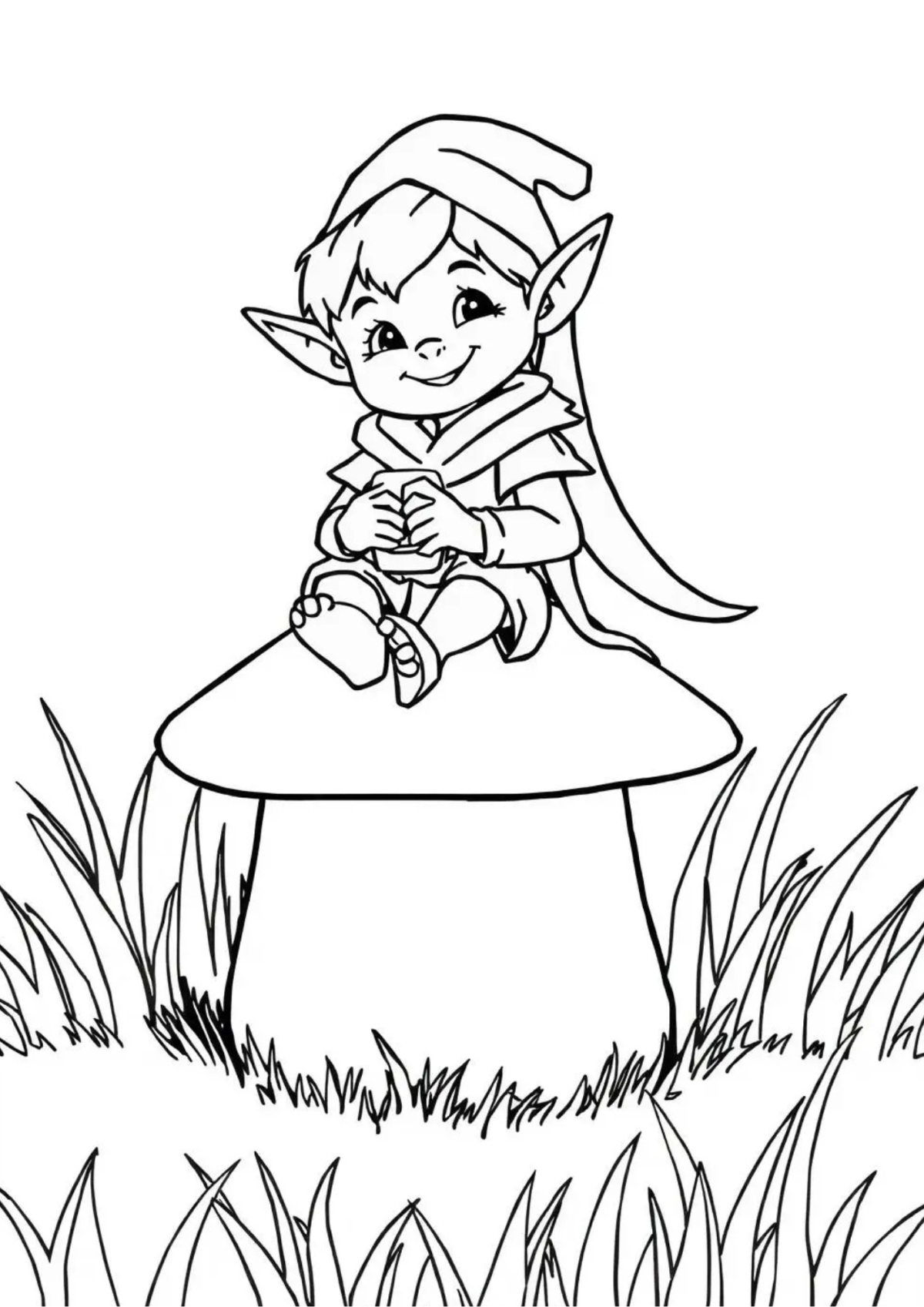 Desenho para Colorir Duende