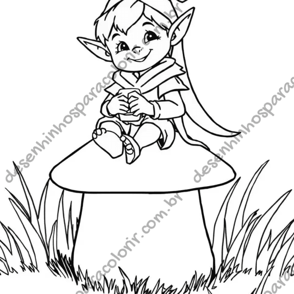 Desenho para Colorir Duende