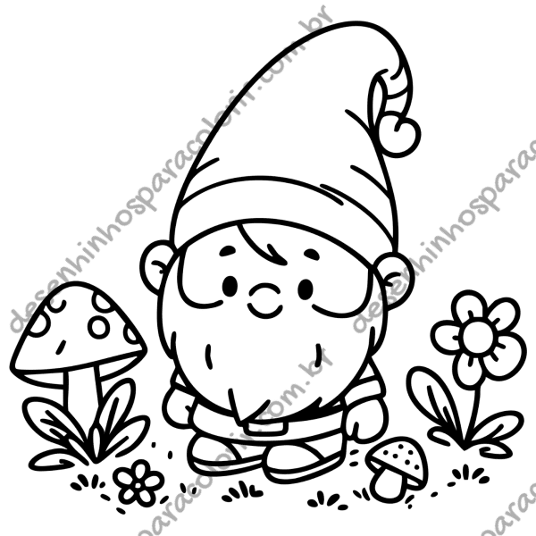 Desenho para Colorir Duende