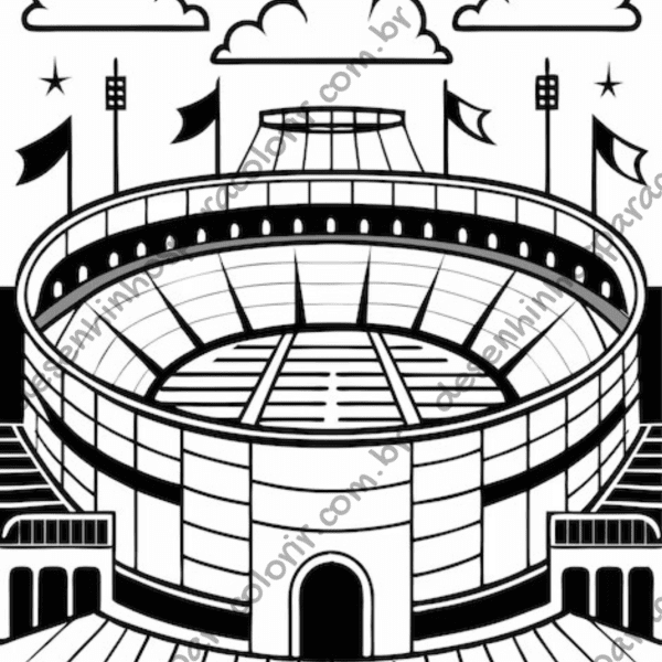 Desenho para Colorir Estádio