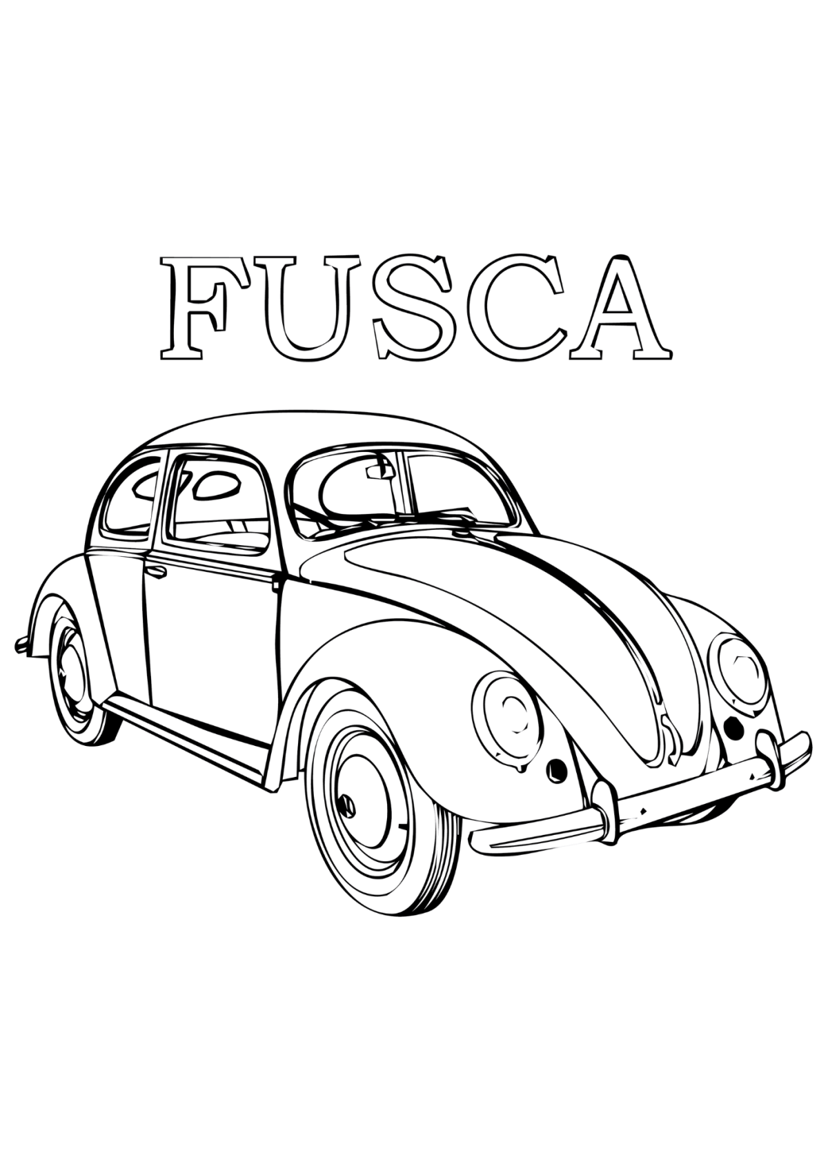Desenho para Colorir Fusca
