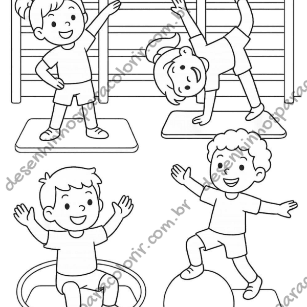 Desenho para Colorir Ginástica