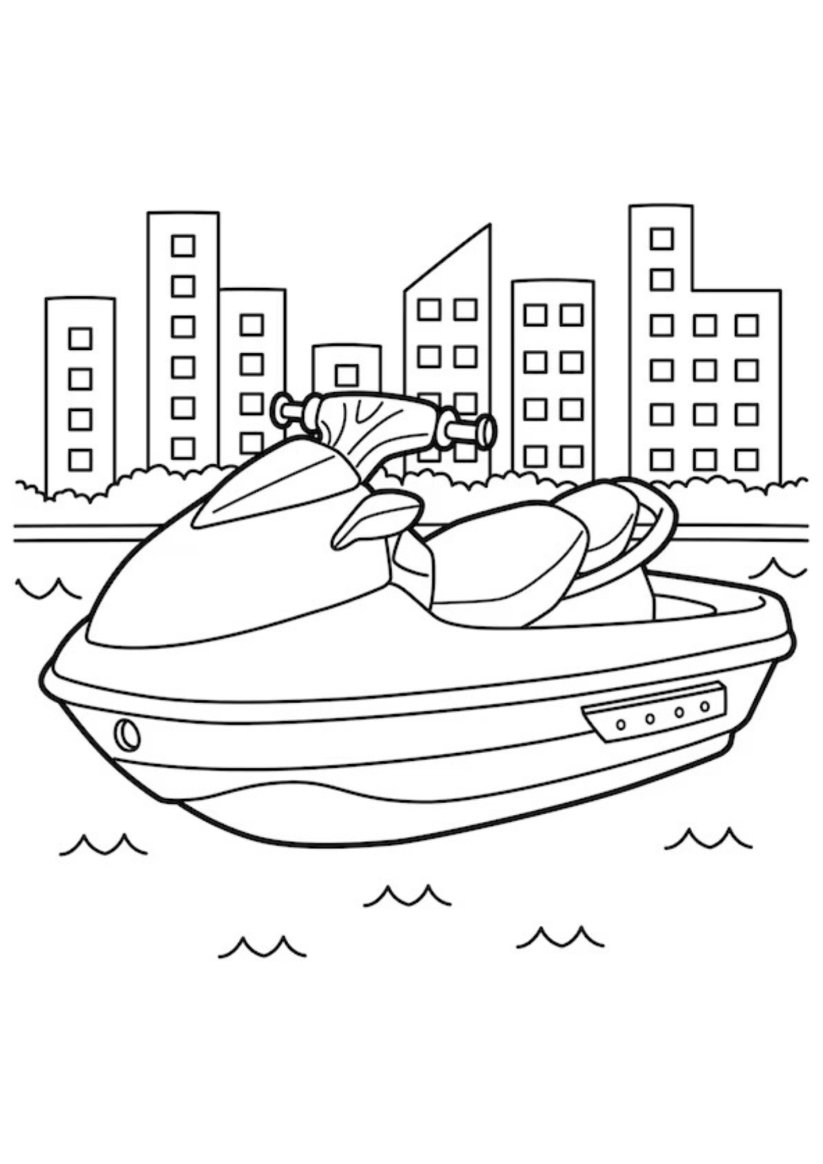 Desenho para Colorir Jet Ski