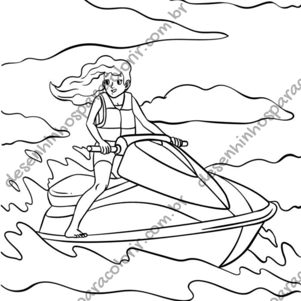 Desenho para Colorir Jet Ski
