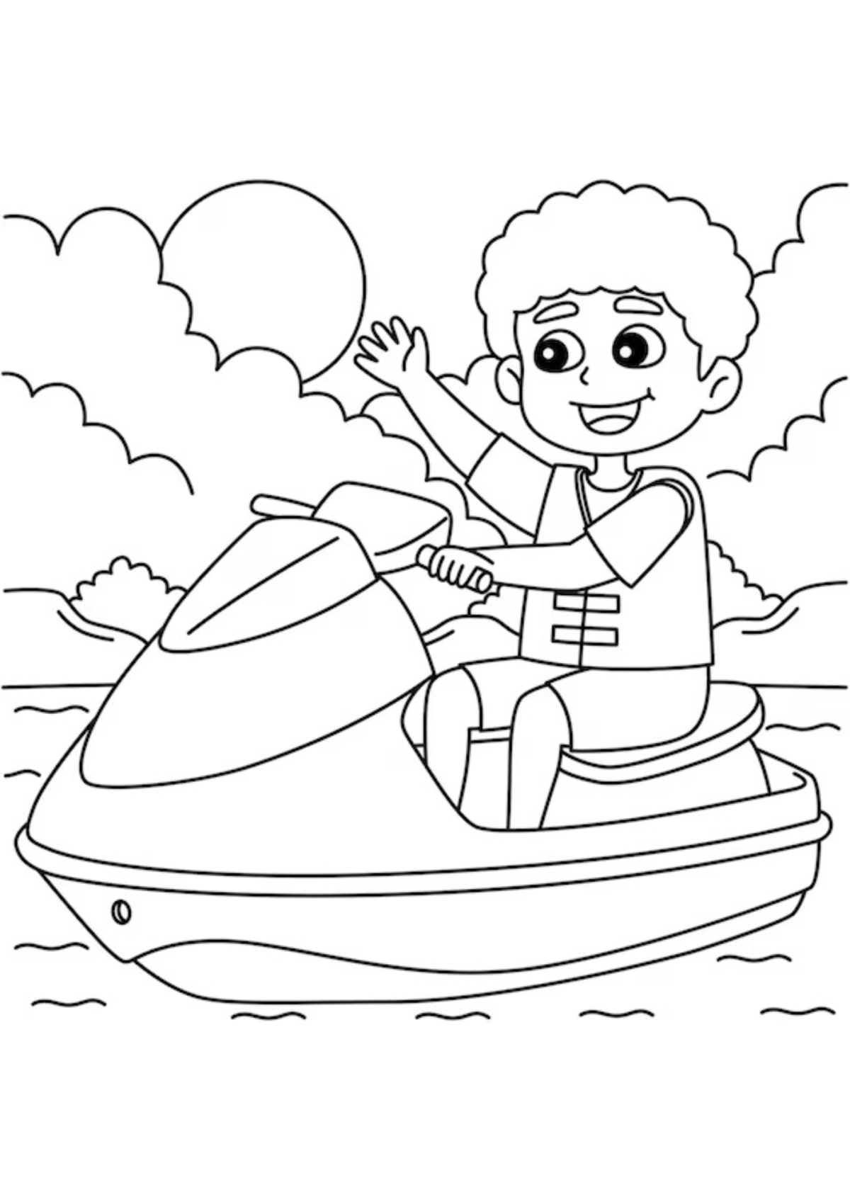Desenho para Colorir Jet Ski