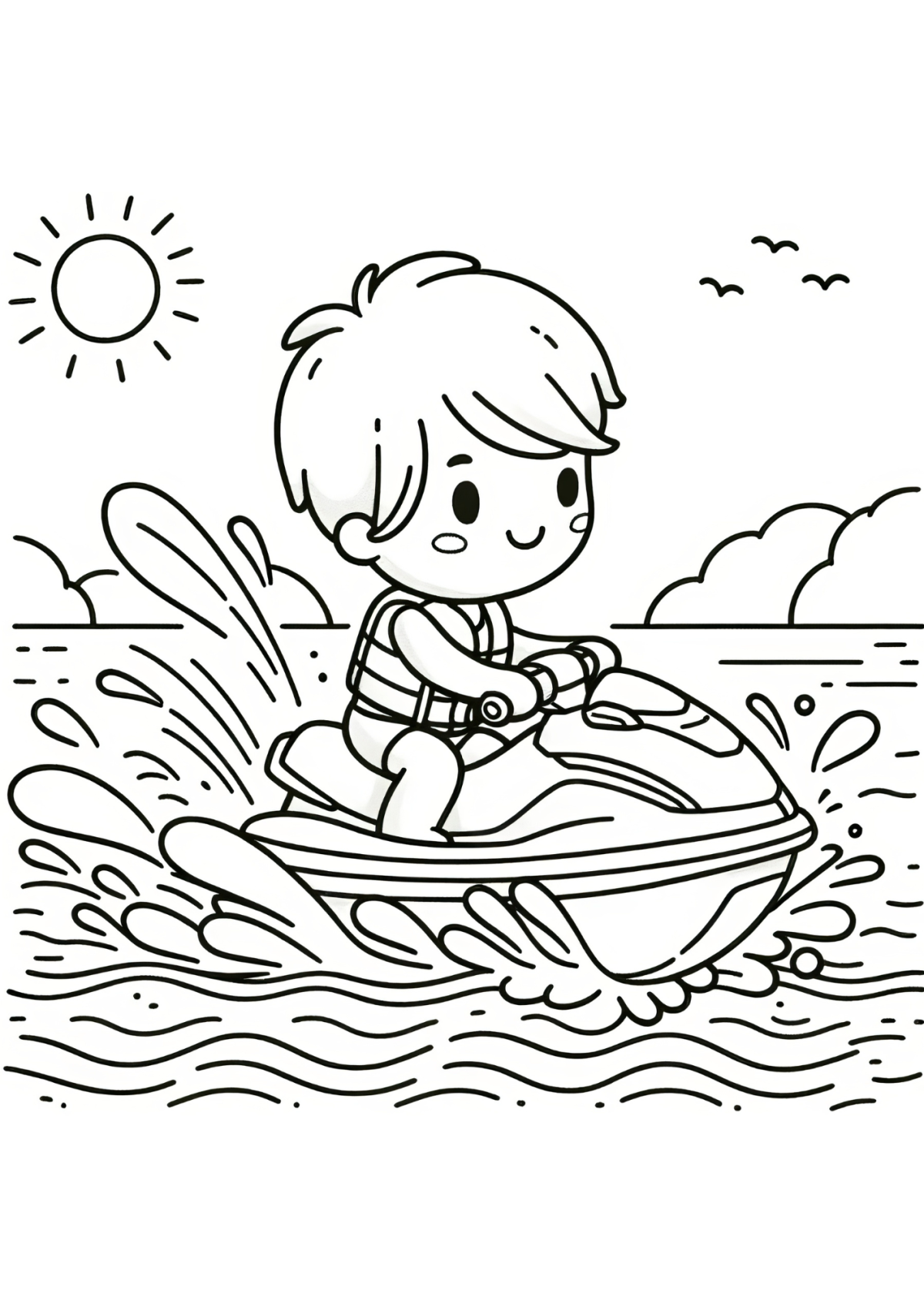 Desenho para Colorir Jet Ski