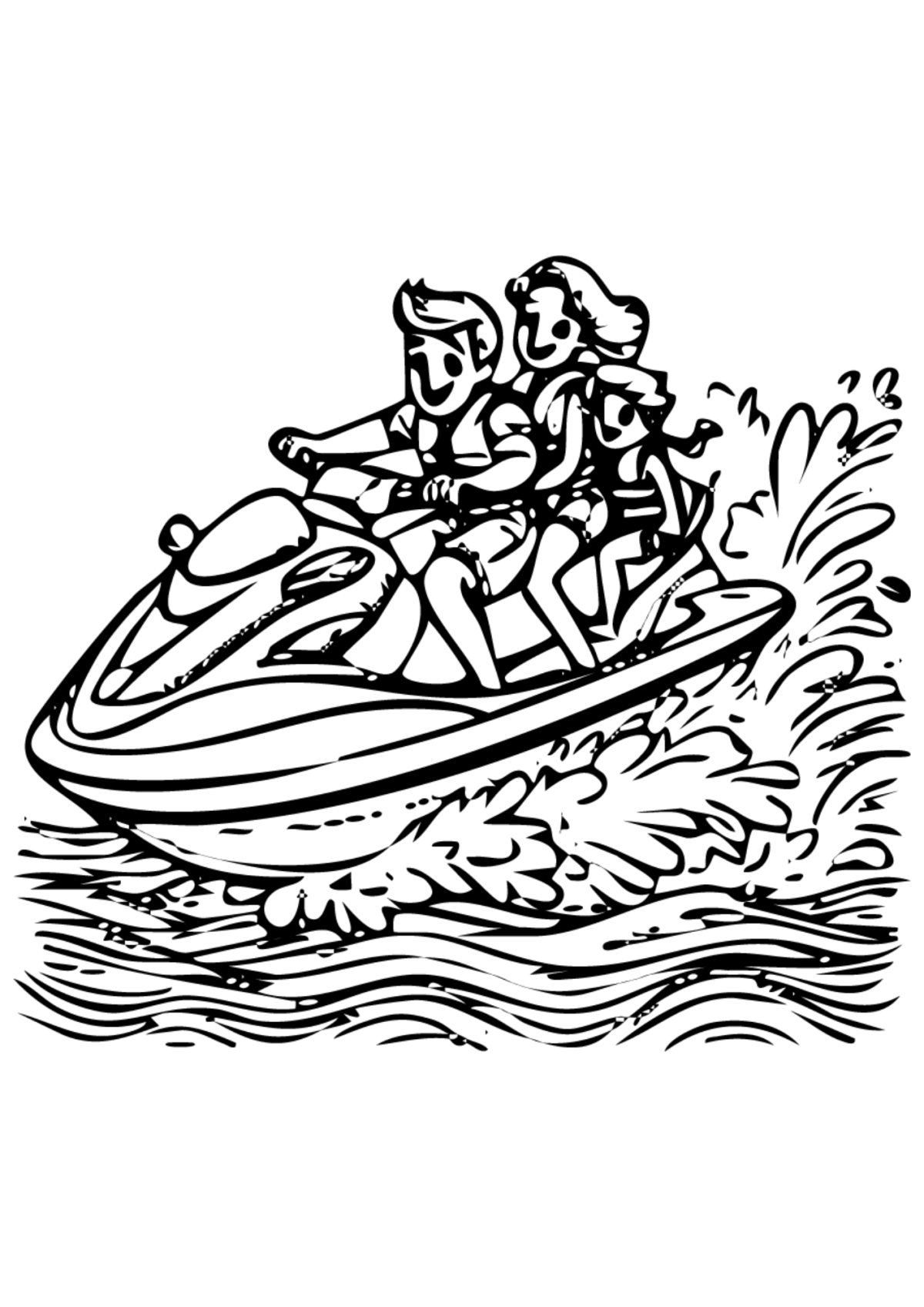Desenho para Colorir Jet Ski