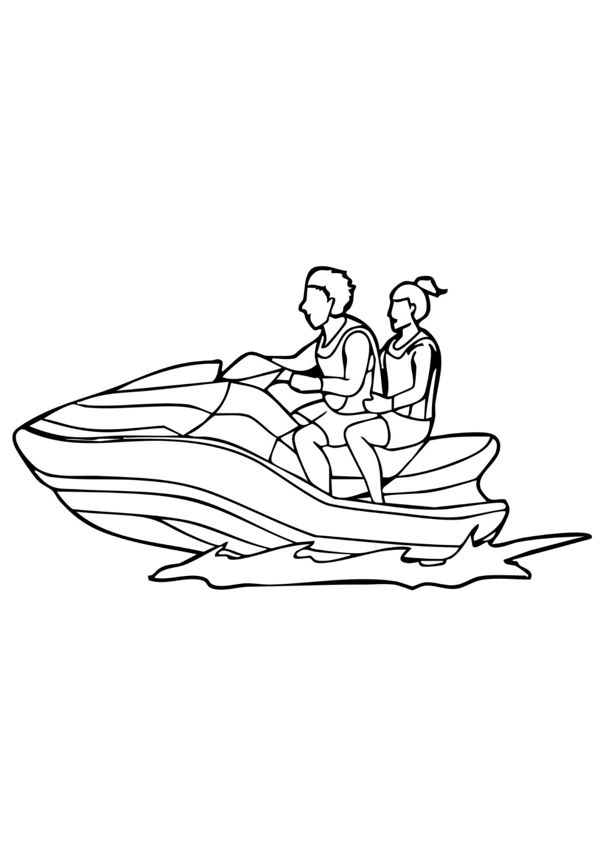 Desenho para Colorir Jet Ski