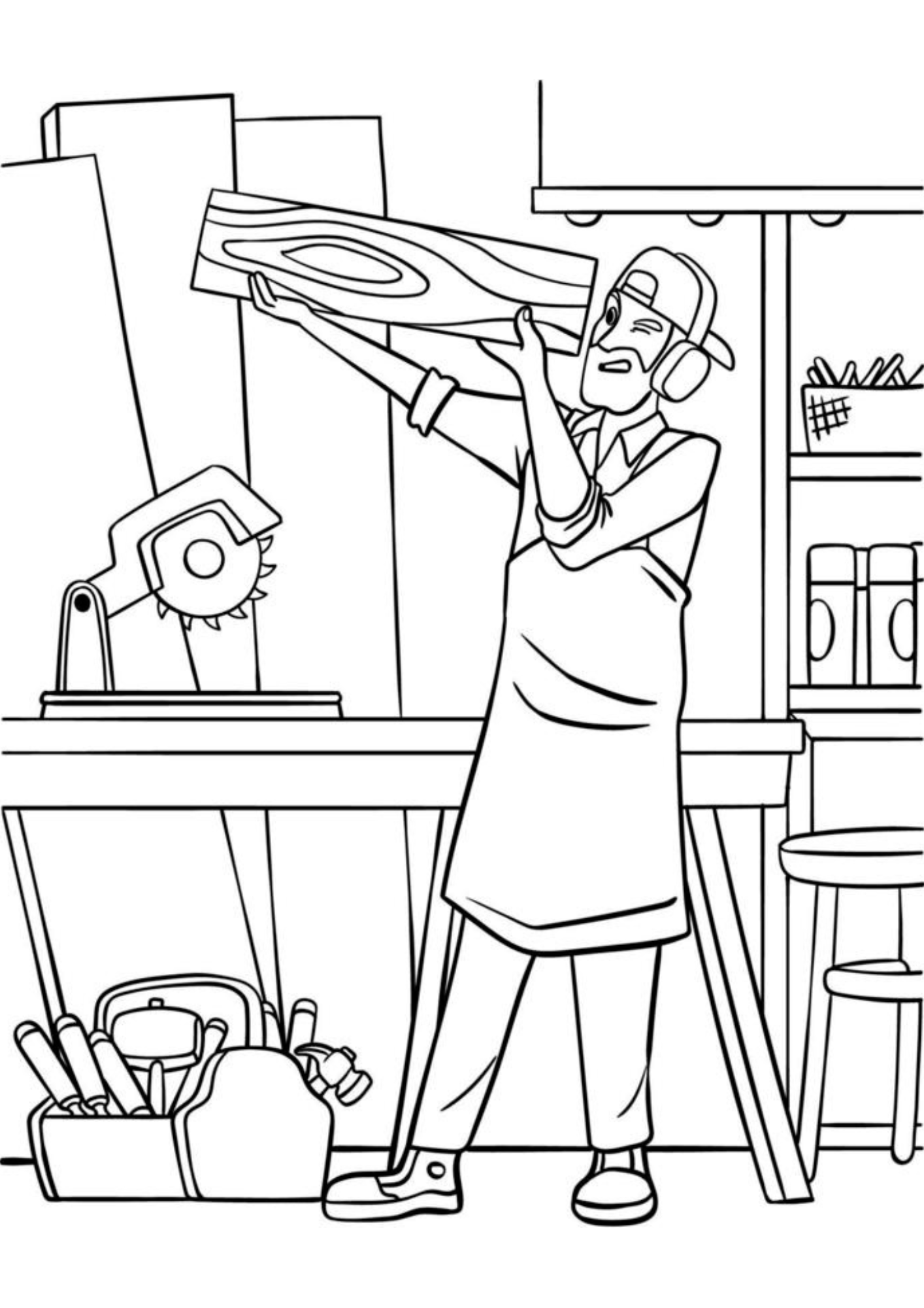 Desenho para Colorir Marceneiro Desenho para Colorir Marceneiro