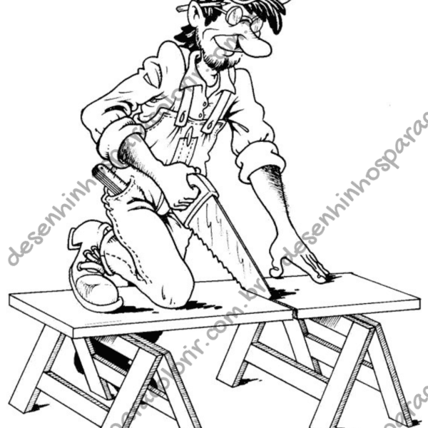 Desenho para Colorir Marceneiro