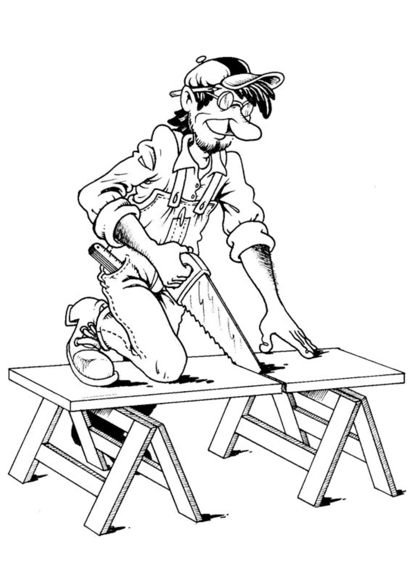Desenho para Colorir Marceneiro Desenho para Colorir Marceneiro