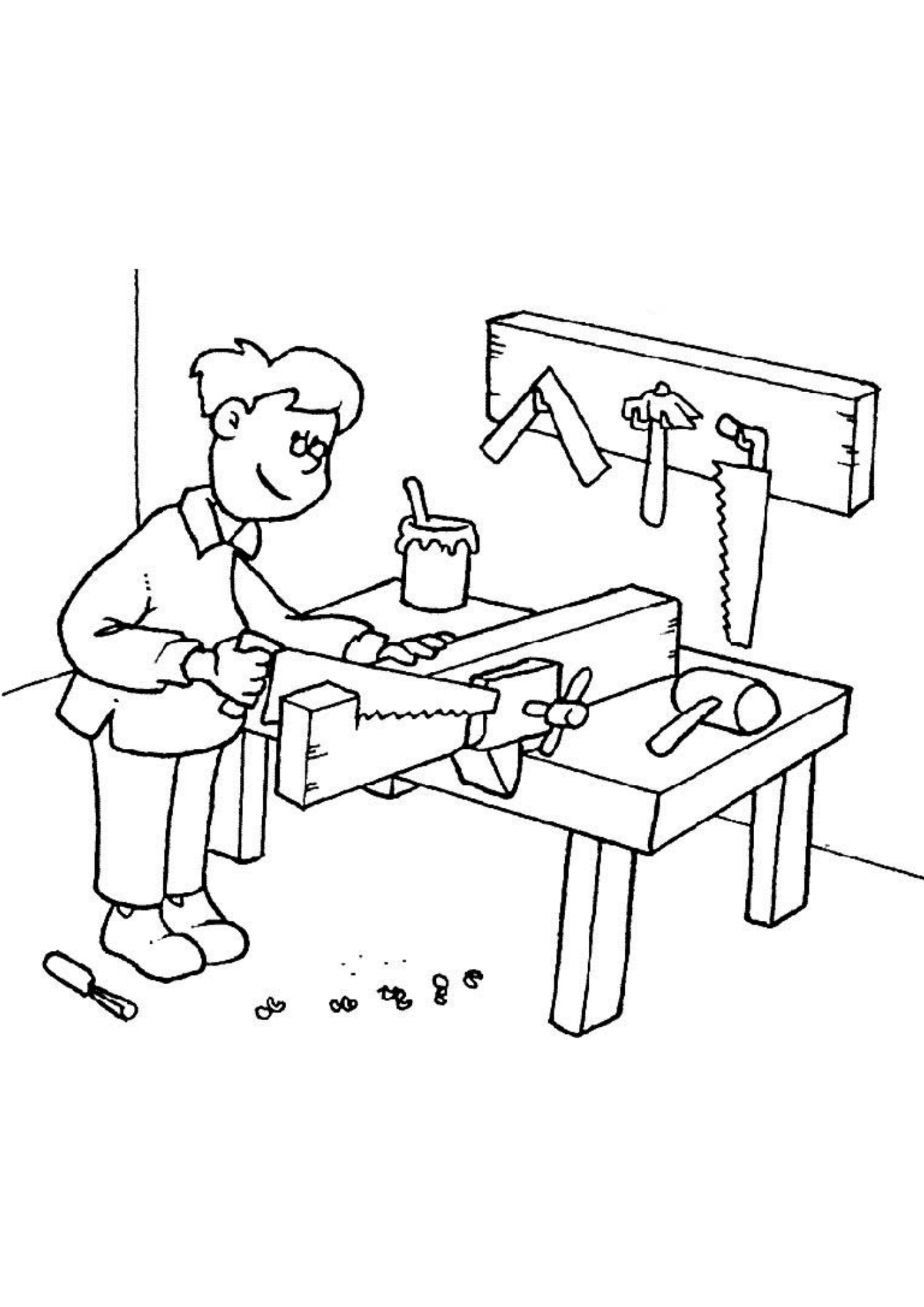 Desenho para Colorir Marceneiro Desenho para Colorir Marceneiro