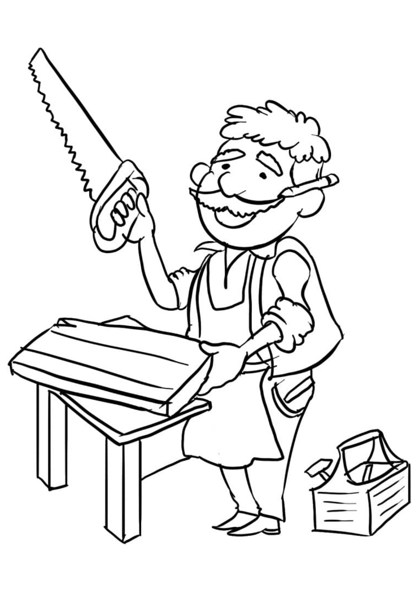 Desenho para Colorir Marceneiro Desenho para Colorir Marceneiro