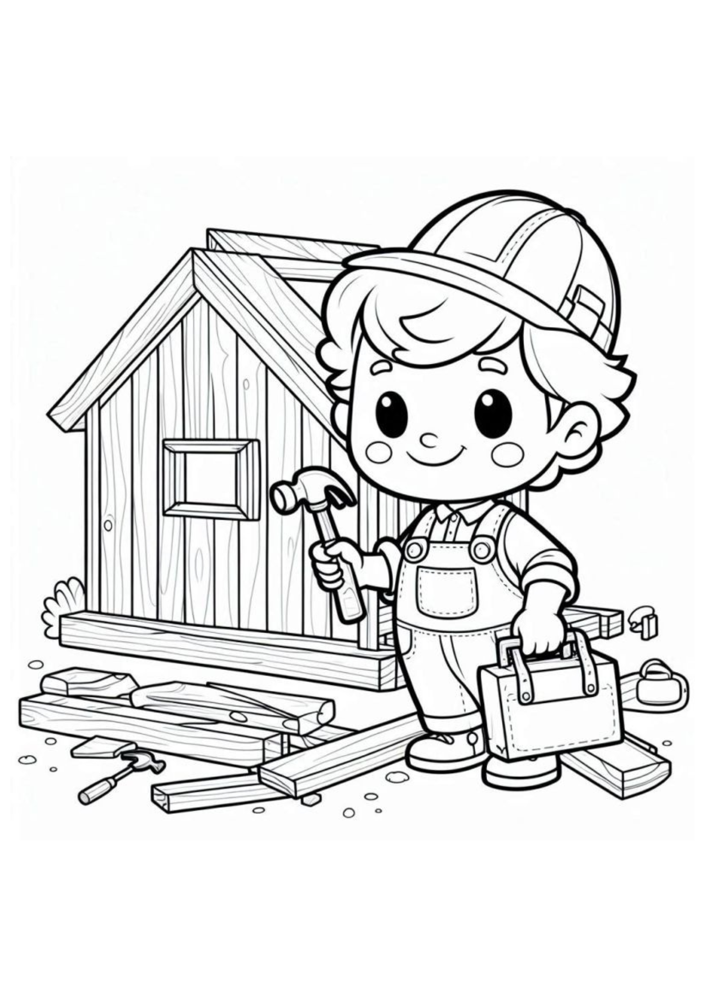 Desenho para Colorir Marceneiro Desenho para Colorir Marceneiro