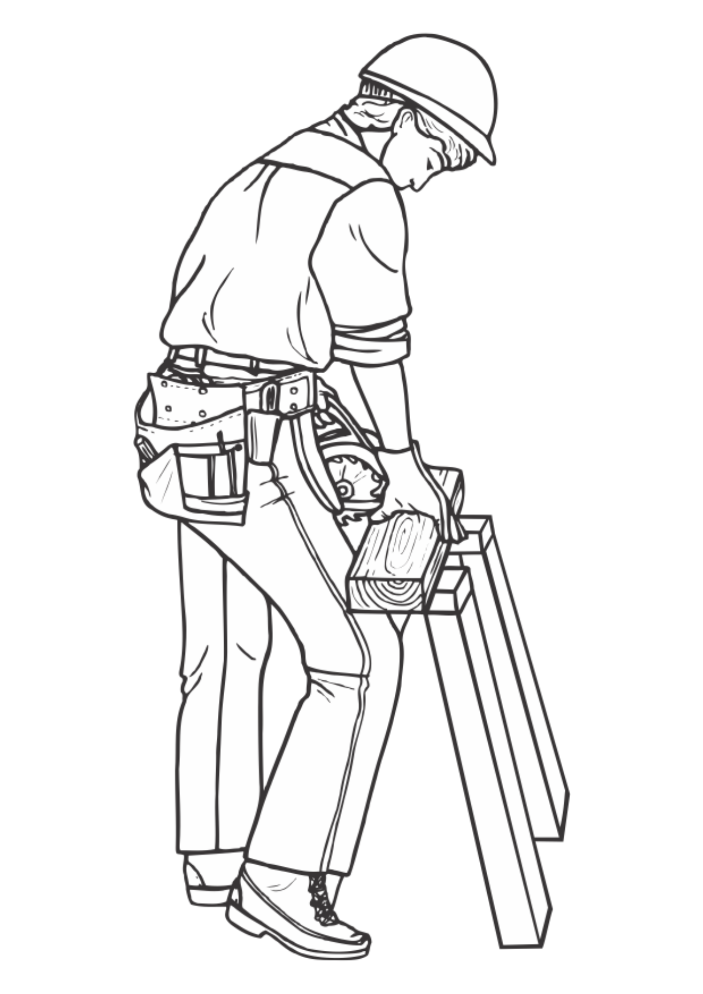 Desenho para Colorir Marceneiro Desenho para Colorir Marceneiro