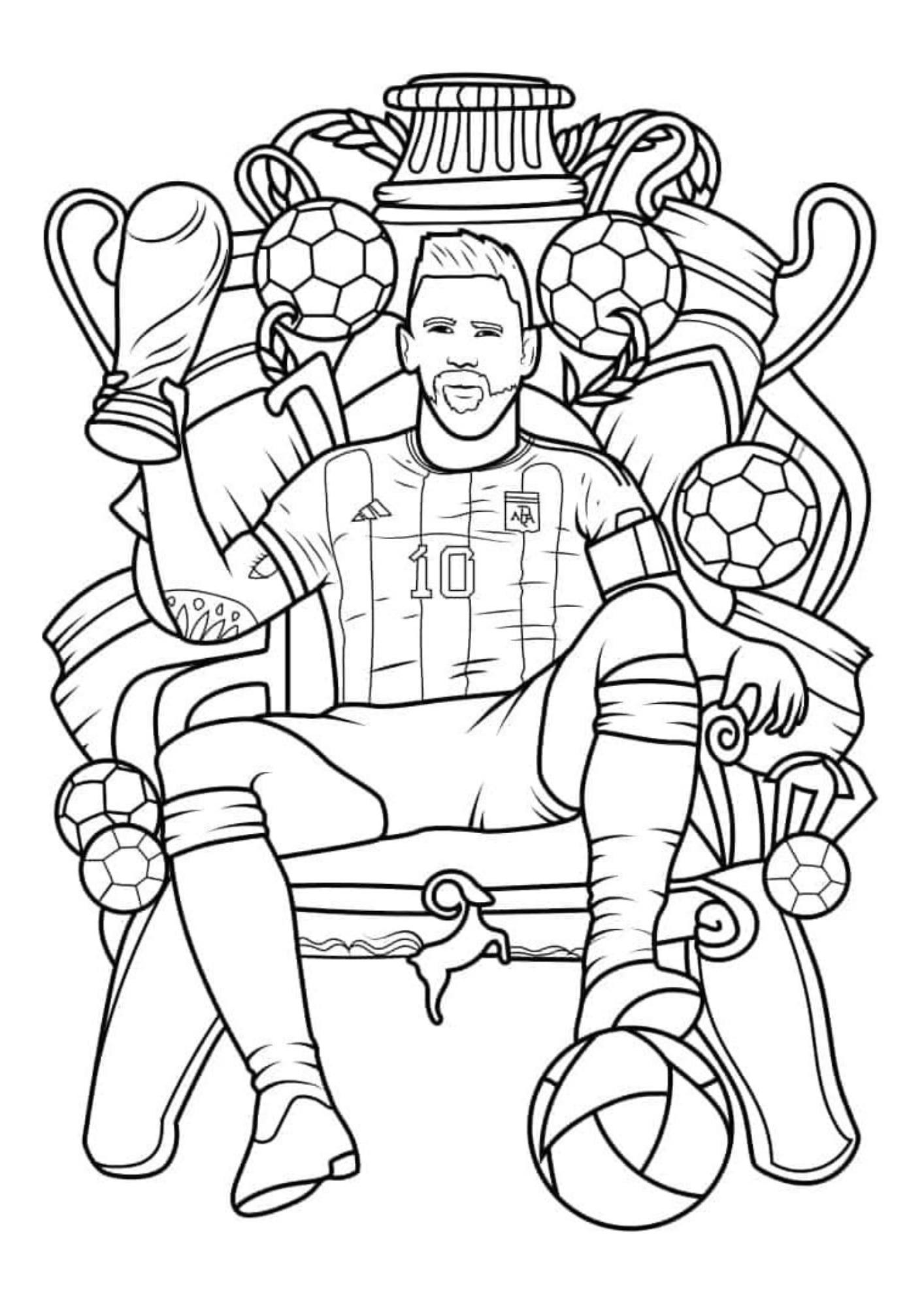 Desenho para Colorir Messi Desenho para Colorir Messi