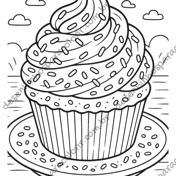 Desenho para Colorir Muffin