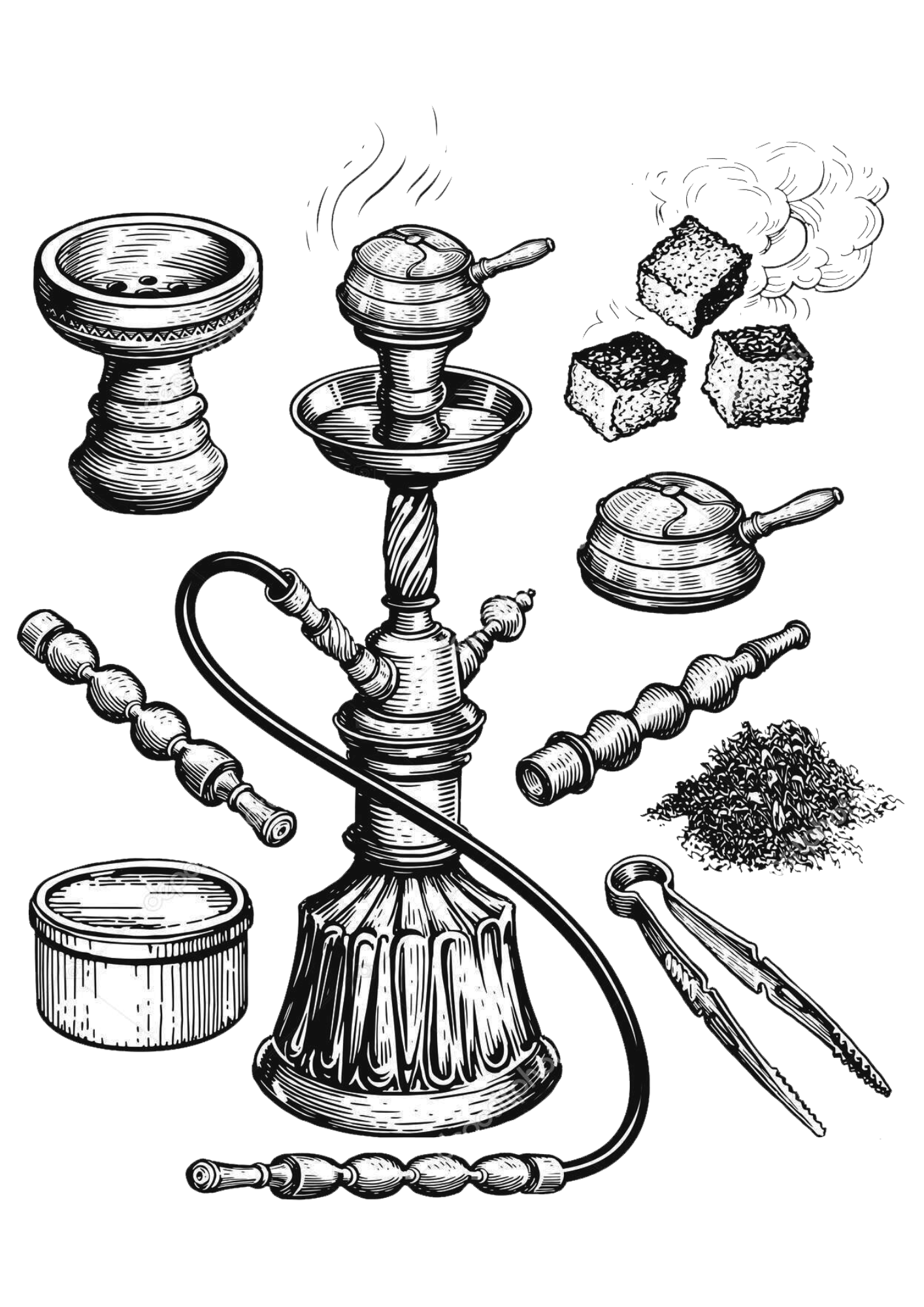 Desenho para Colorir Narguilé Desenho para Colorir Narguilé