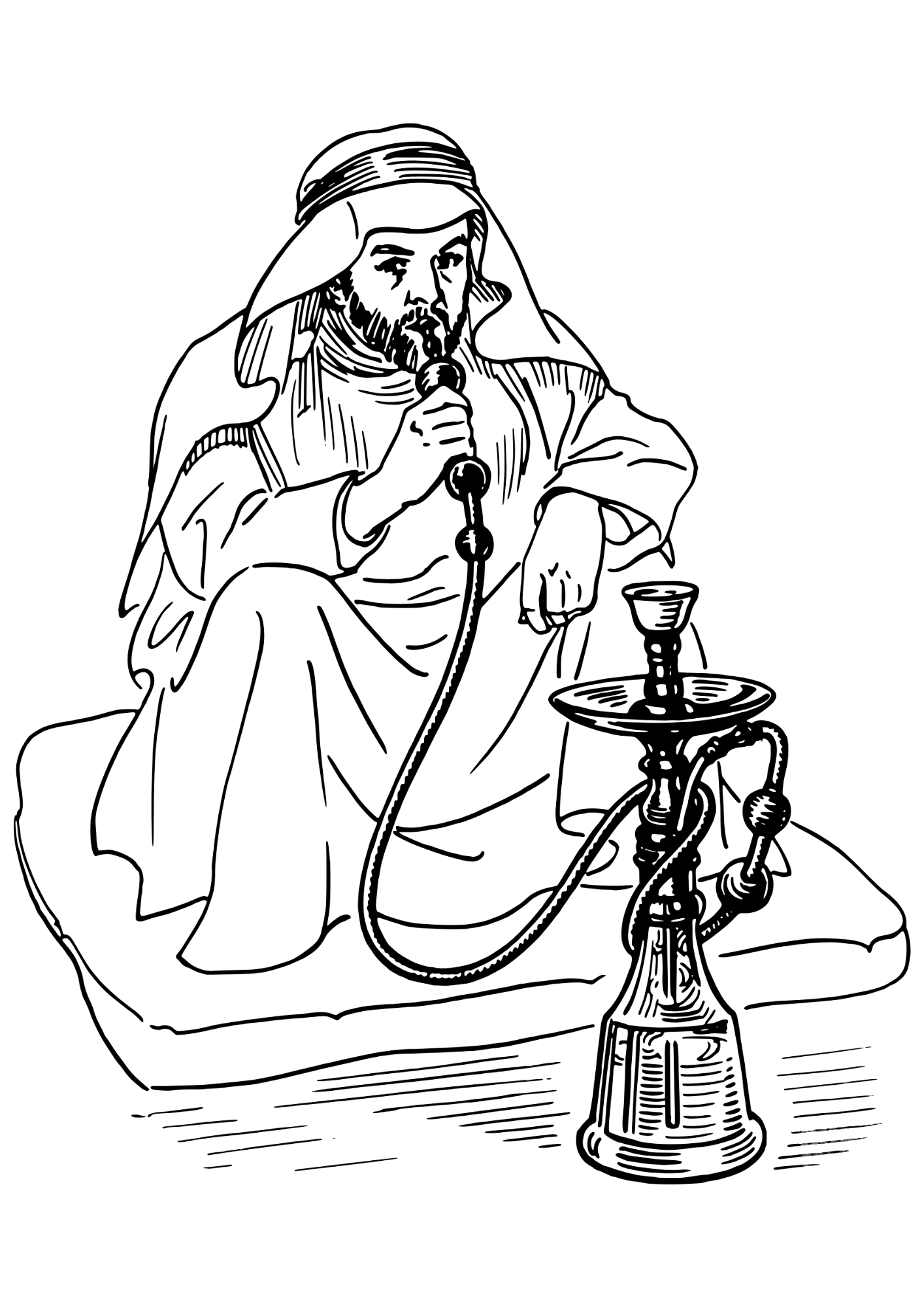 Desenho para Colorir Narguilé Desenho para Colorir Narguilé