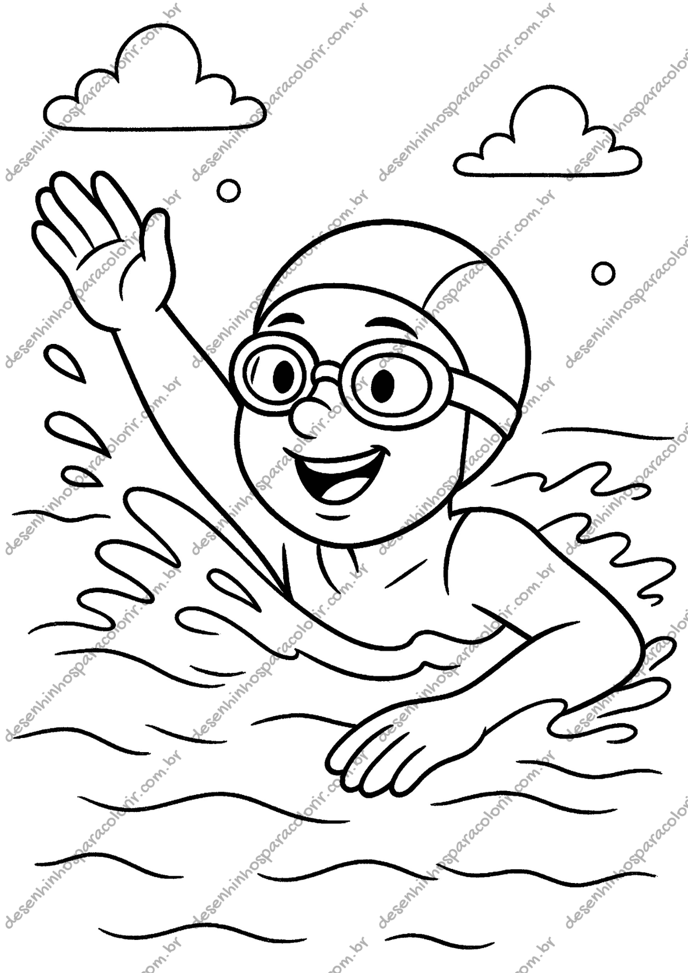 Desenho para Colorir Natação Desenho para Colorir Natação