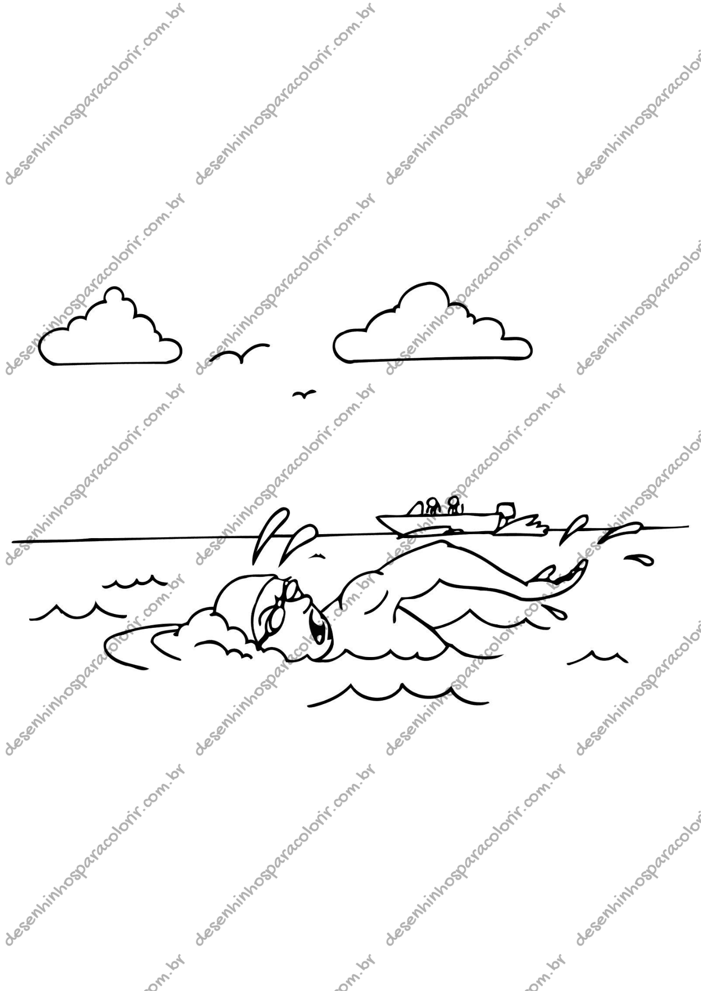 Desenho para Colorir Natação Desenho para Colorir Natação