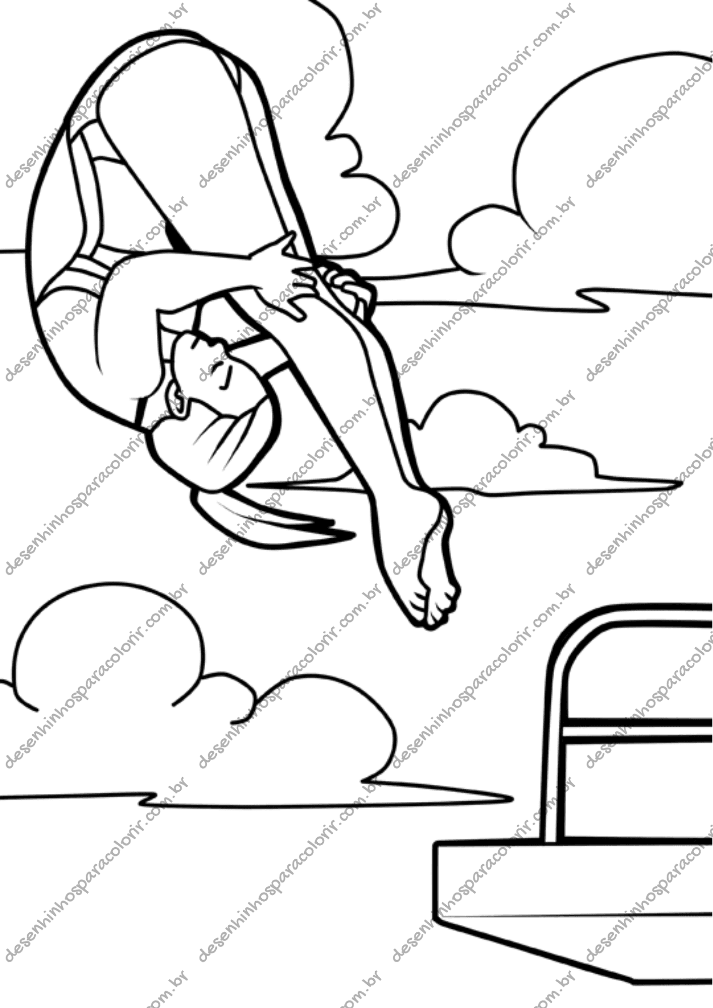 Desenho para Colorir Natação Desenho para Colorir Natação