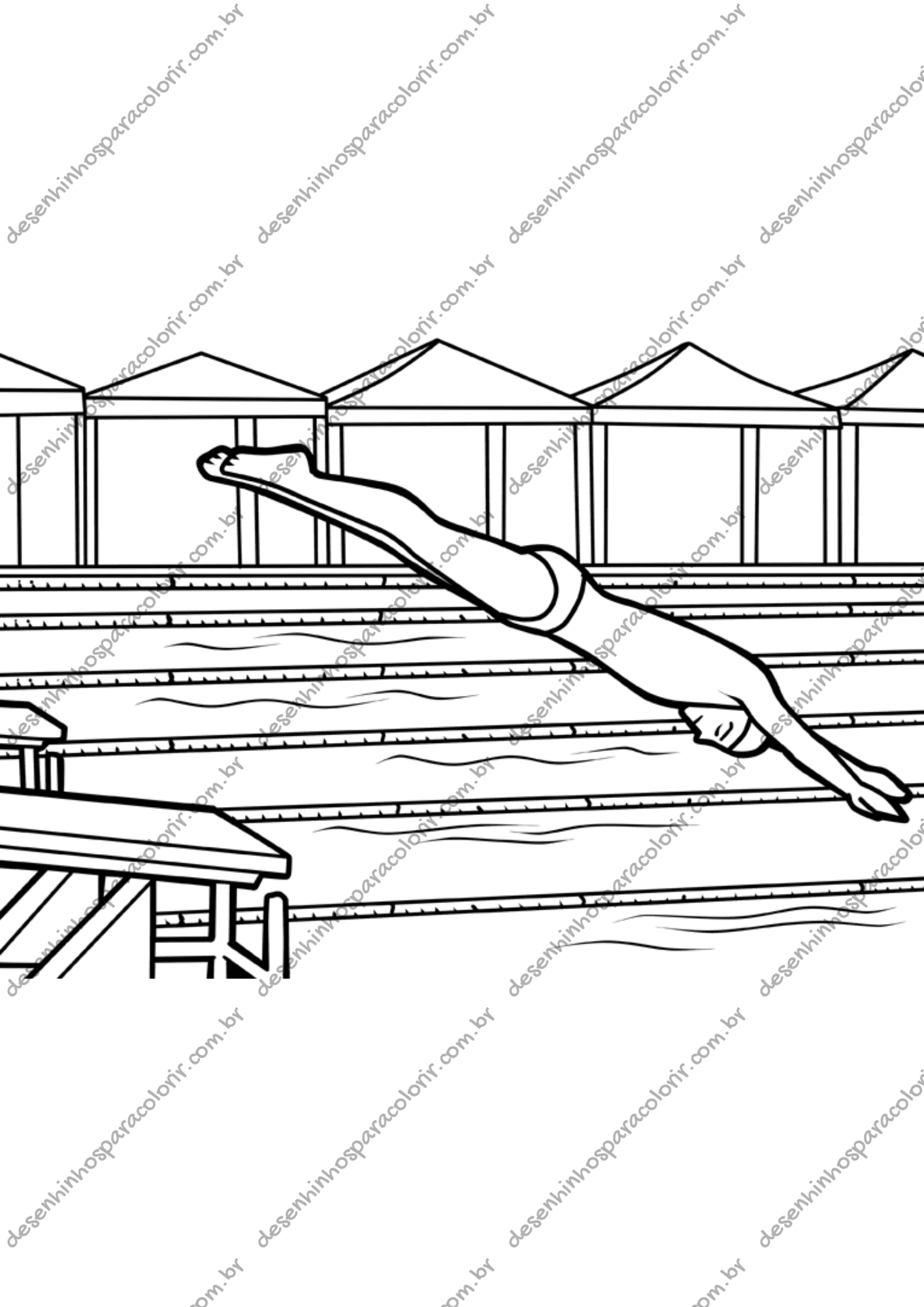 Desenho para Colorir Natação Desenho para Colorir Natação