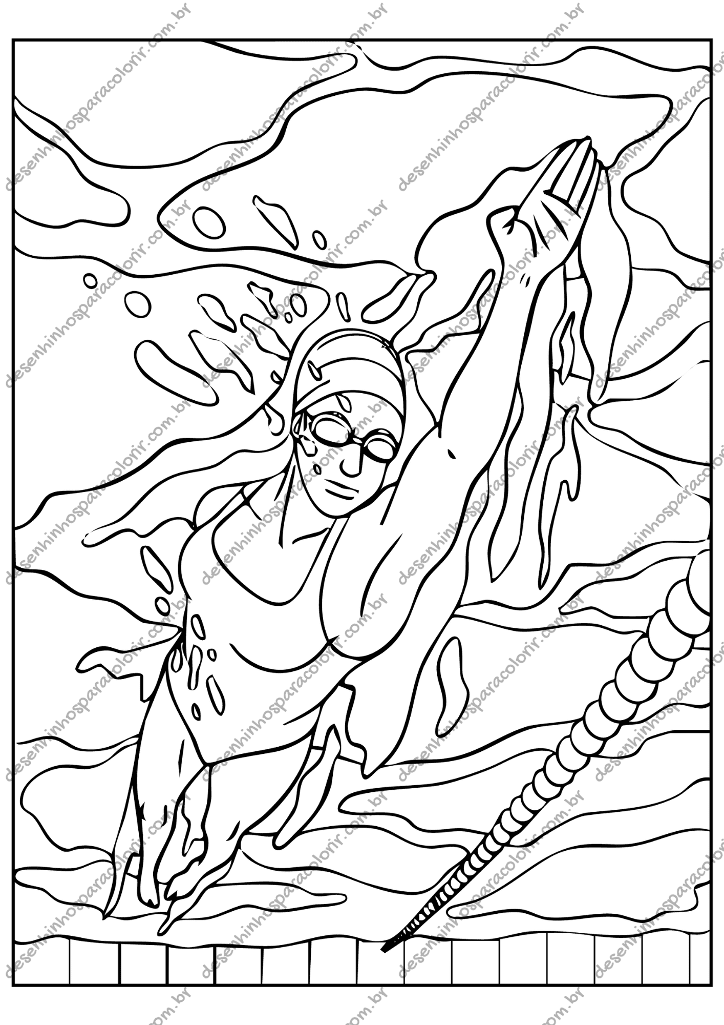 Desenho para Colorir Natação Desenho para Colorir Natação