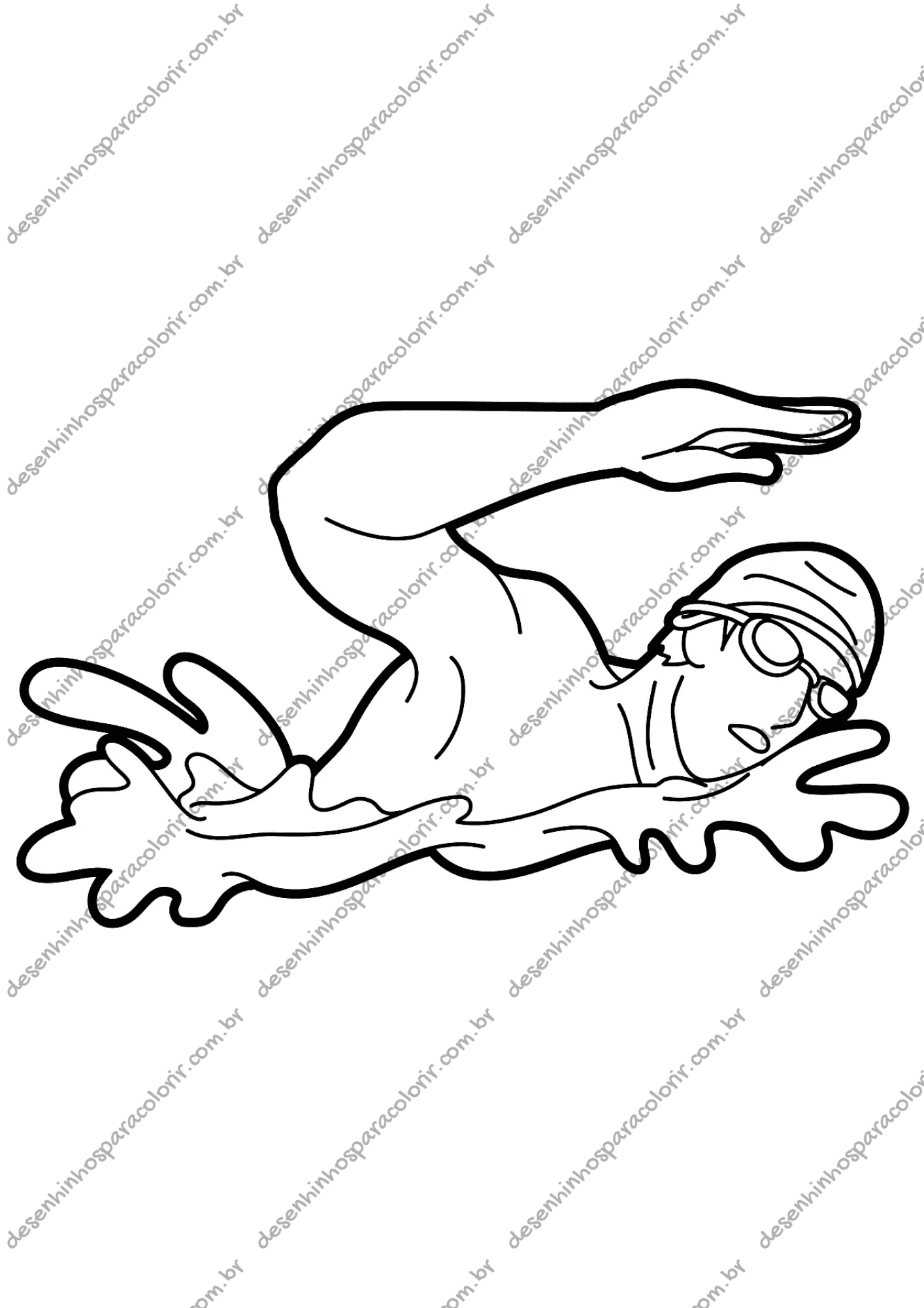 Desenho para Colorir Natação Desenho para Colorir Natação